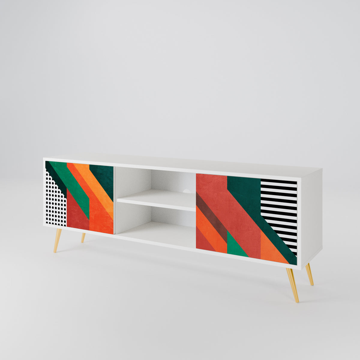 MAKESHIFT ARTISTRY Mueble de TV de 2 Puertas