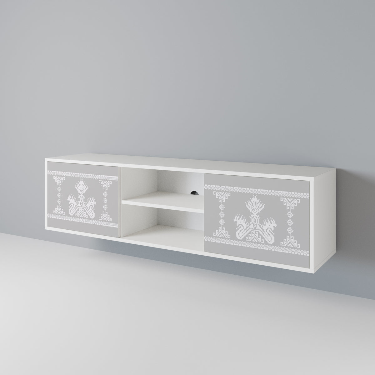 THAI GRAY Mueble de TV de 2 Puertas