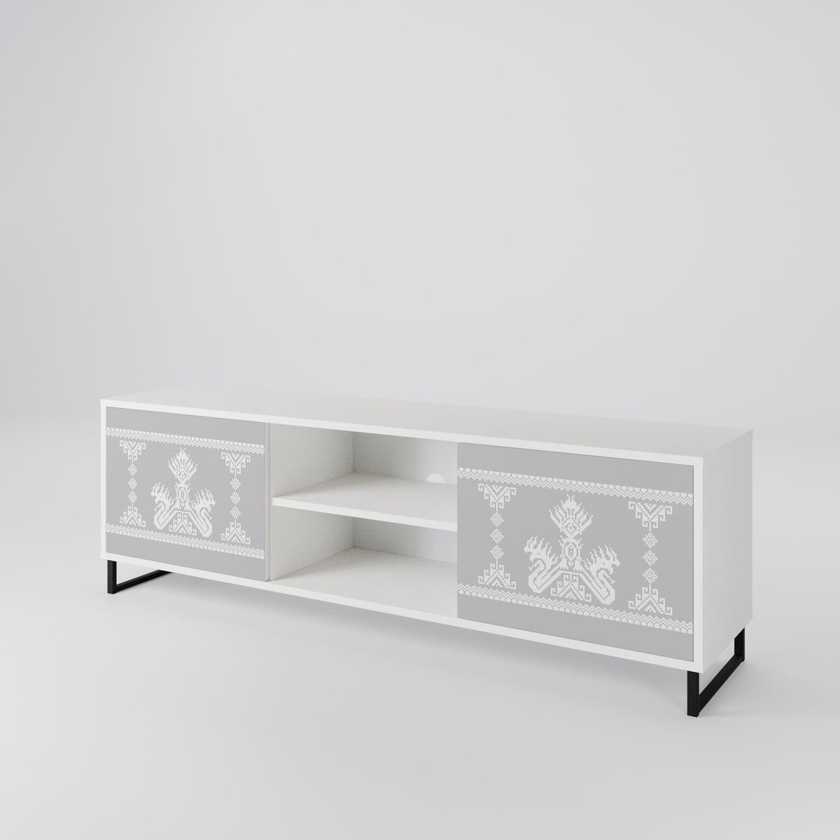 THAI GRAY Mueble de TV de 2 Puertas