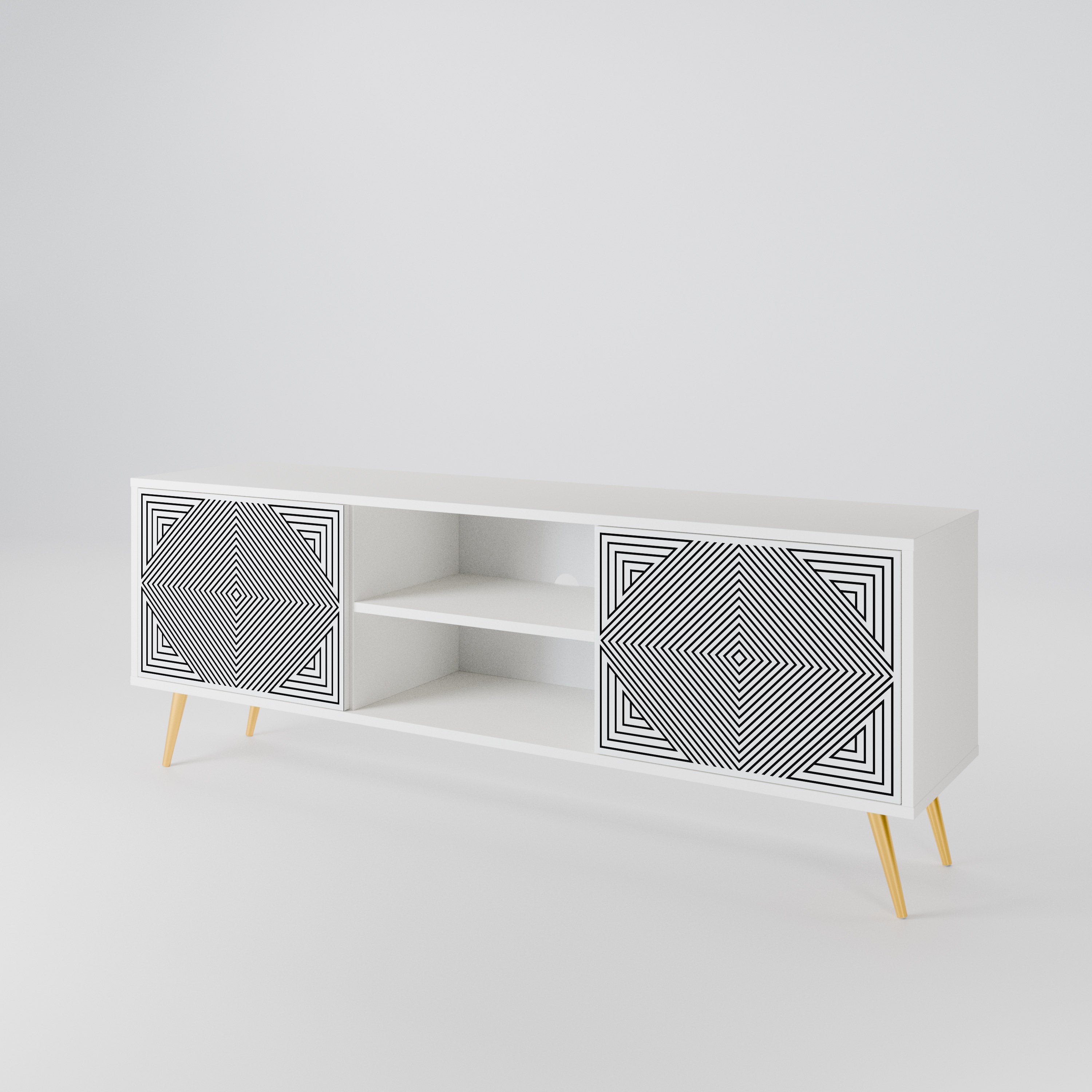 POLYGON ILLUSION 2-Door TV Cabinet