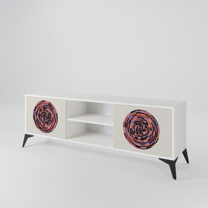 BROWN CIRCLES Mueble de TV de 2 Puertas