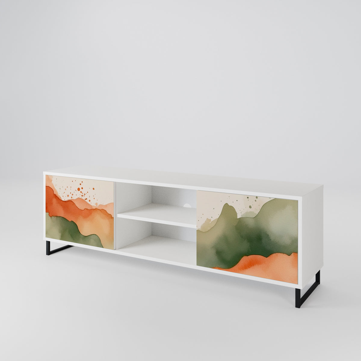 WATERCOLOUR PEAKS Mueble de TV de 2 Puertas
