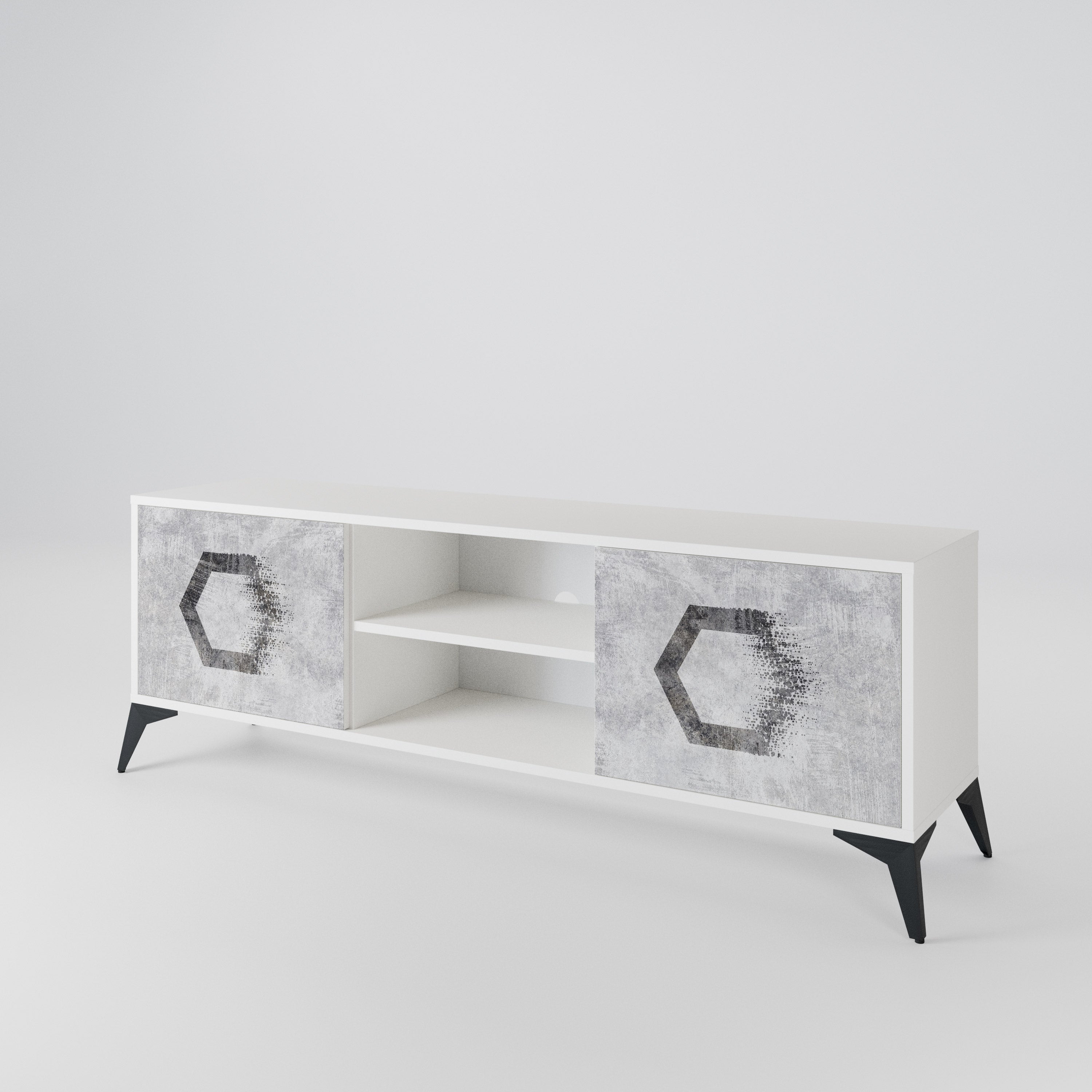 HEXAGONAL FIGURES 2-Door TV Cabinet