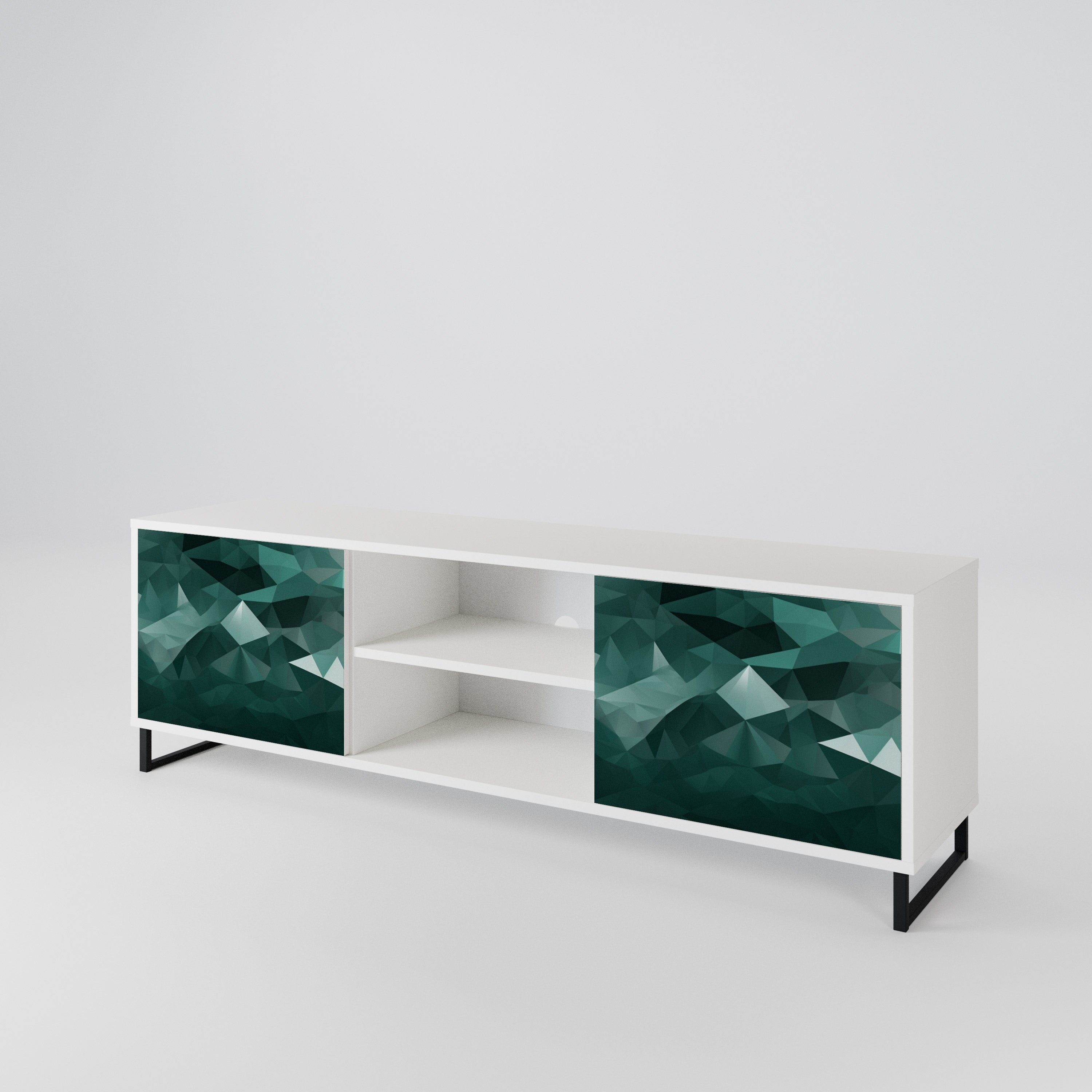 POLYGONAL FLOATING Dvoudveřový TV stolek