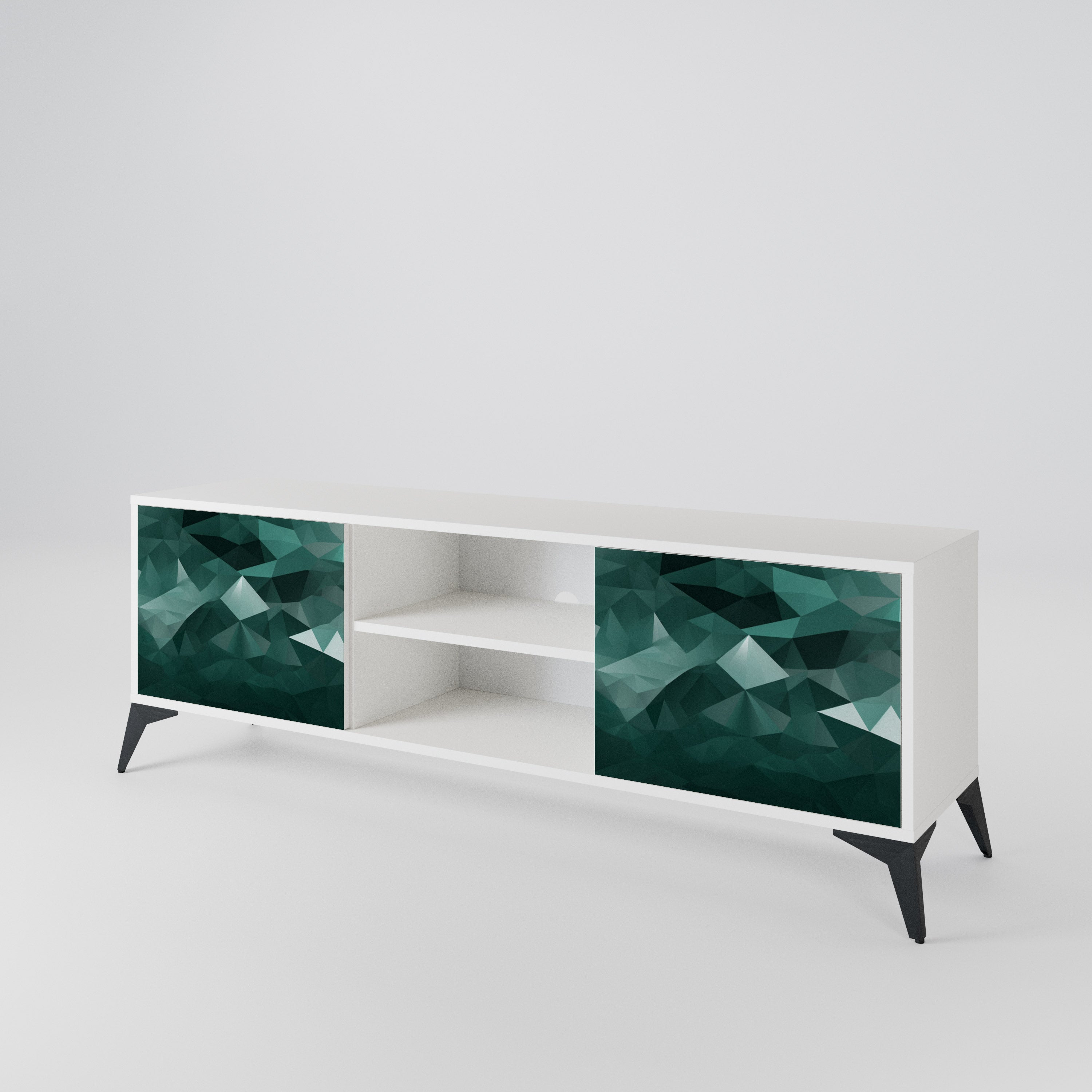 POLYGONAL FLOATING Dvoudveřový TV stolek