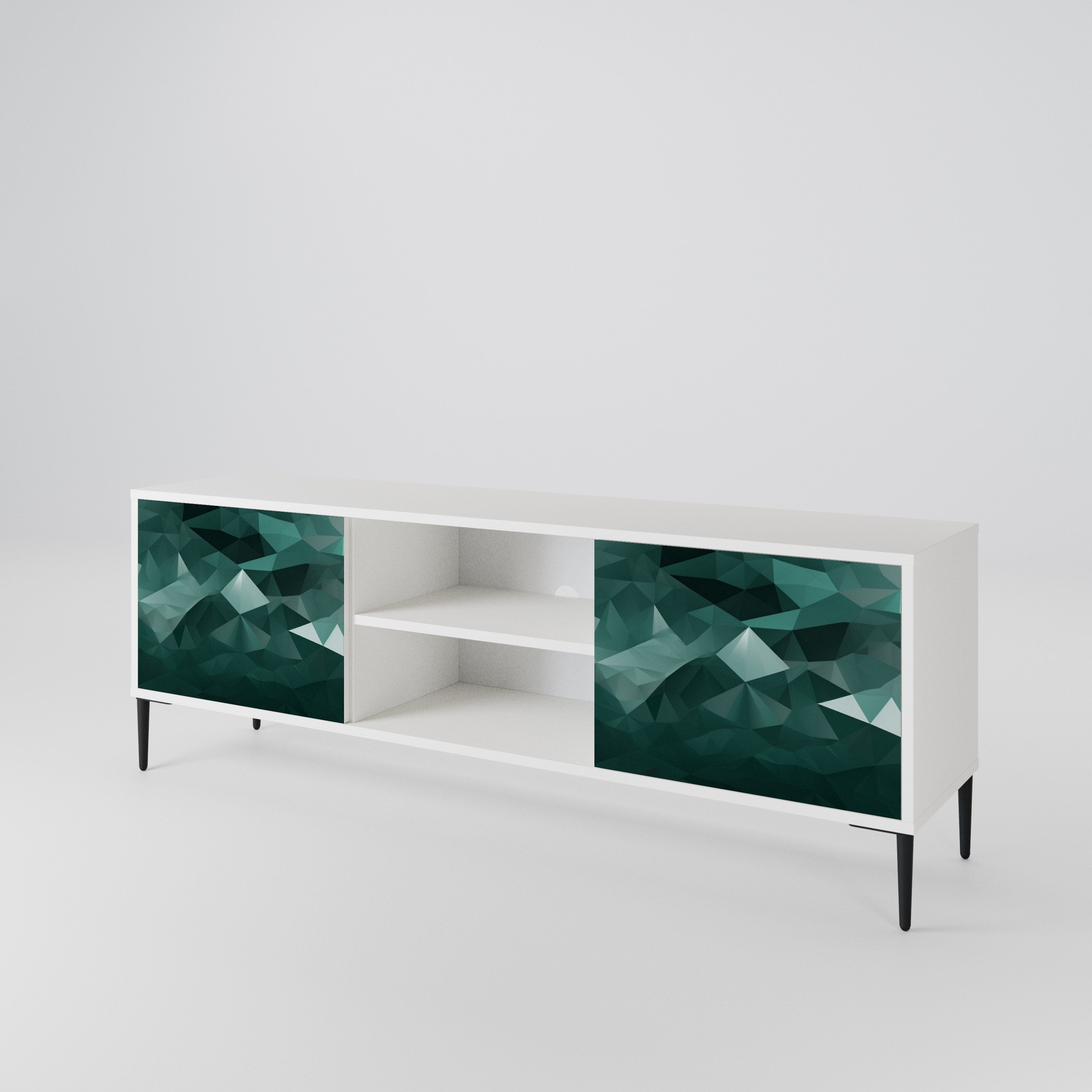 POLYGONAL FLOATING Dvoudveřový TV stolek