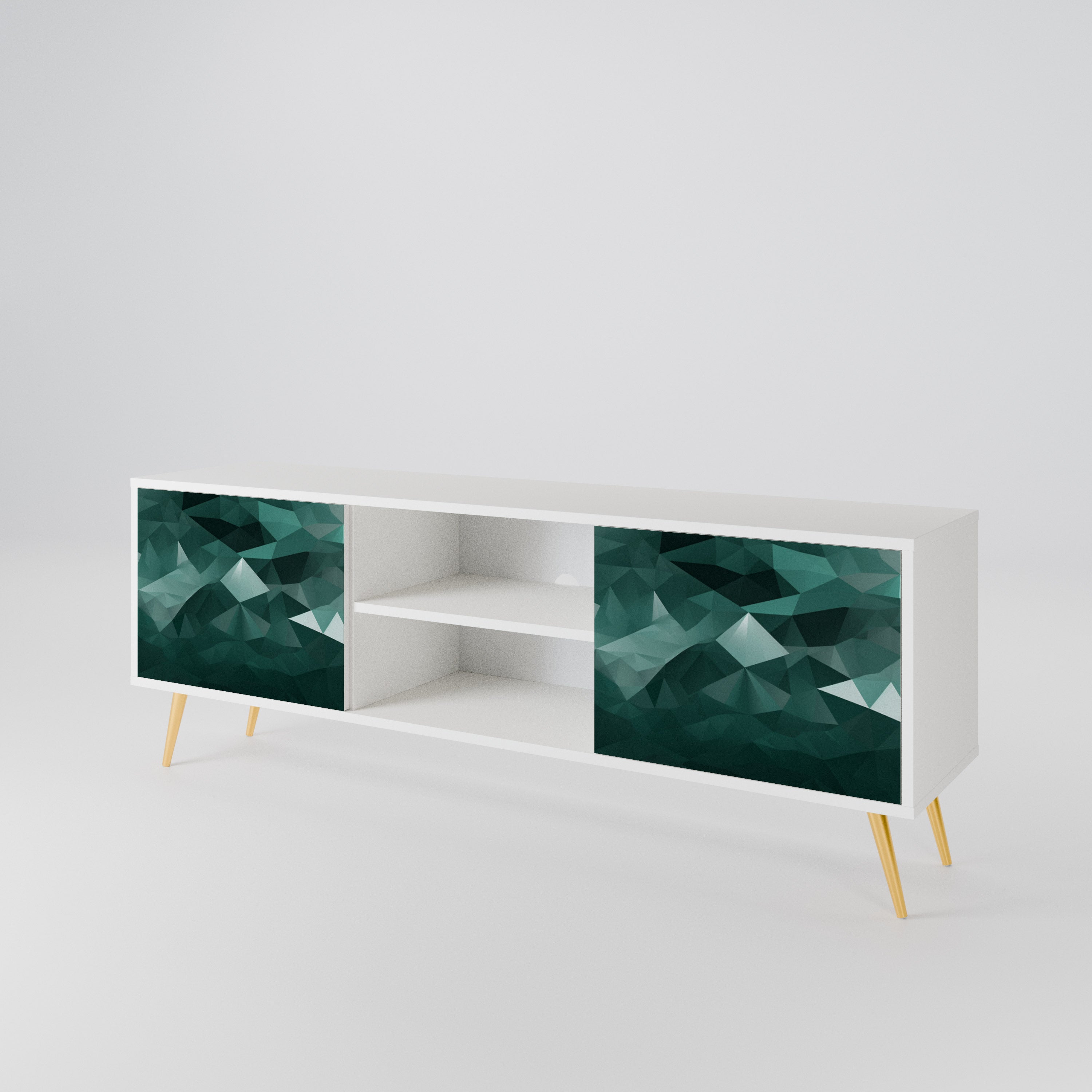 POLYGONAL FLOATING Dvoudveřový TV stolek