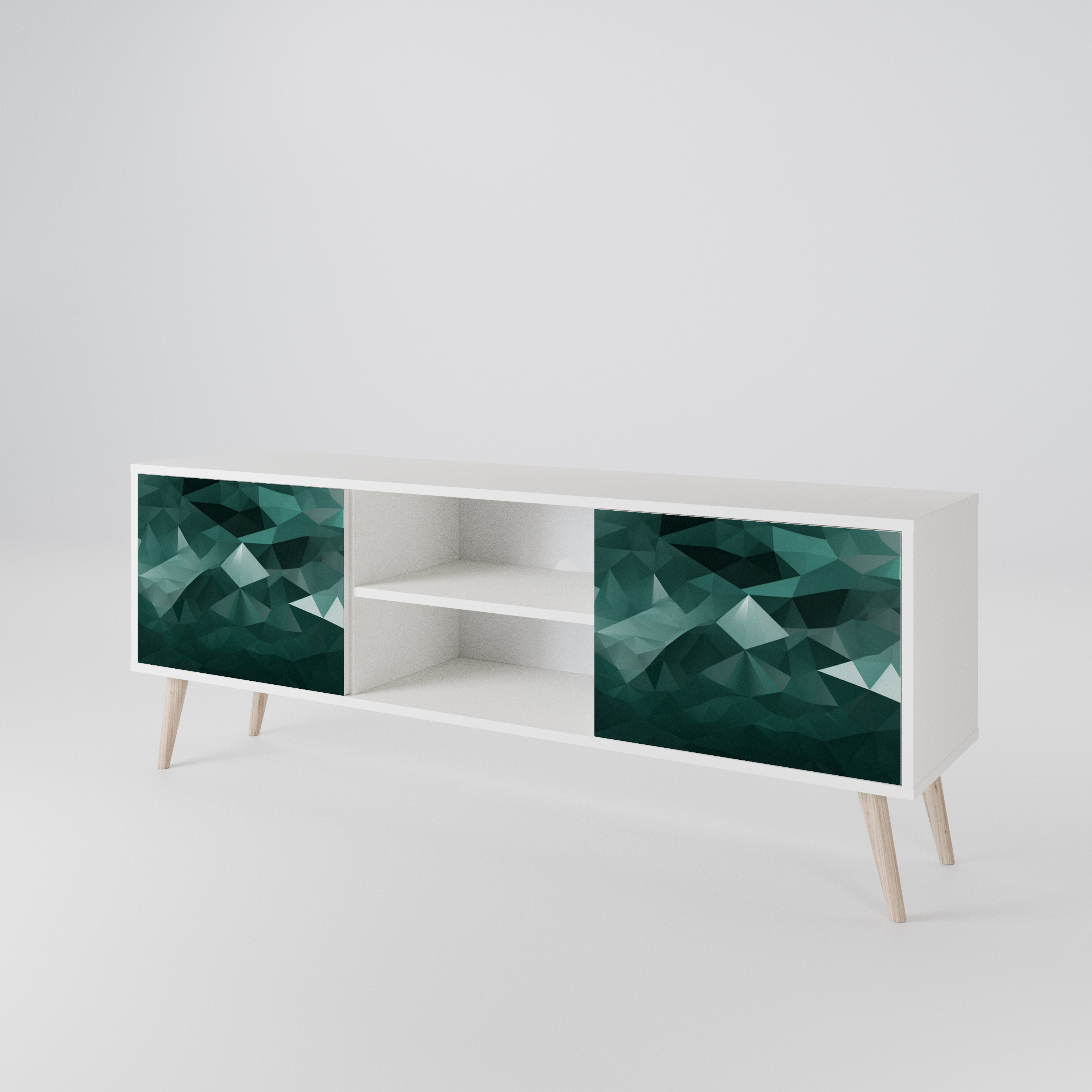 POLYGONAL FLOATING Dvoudveřový TV stolek