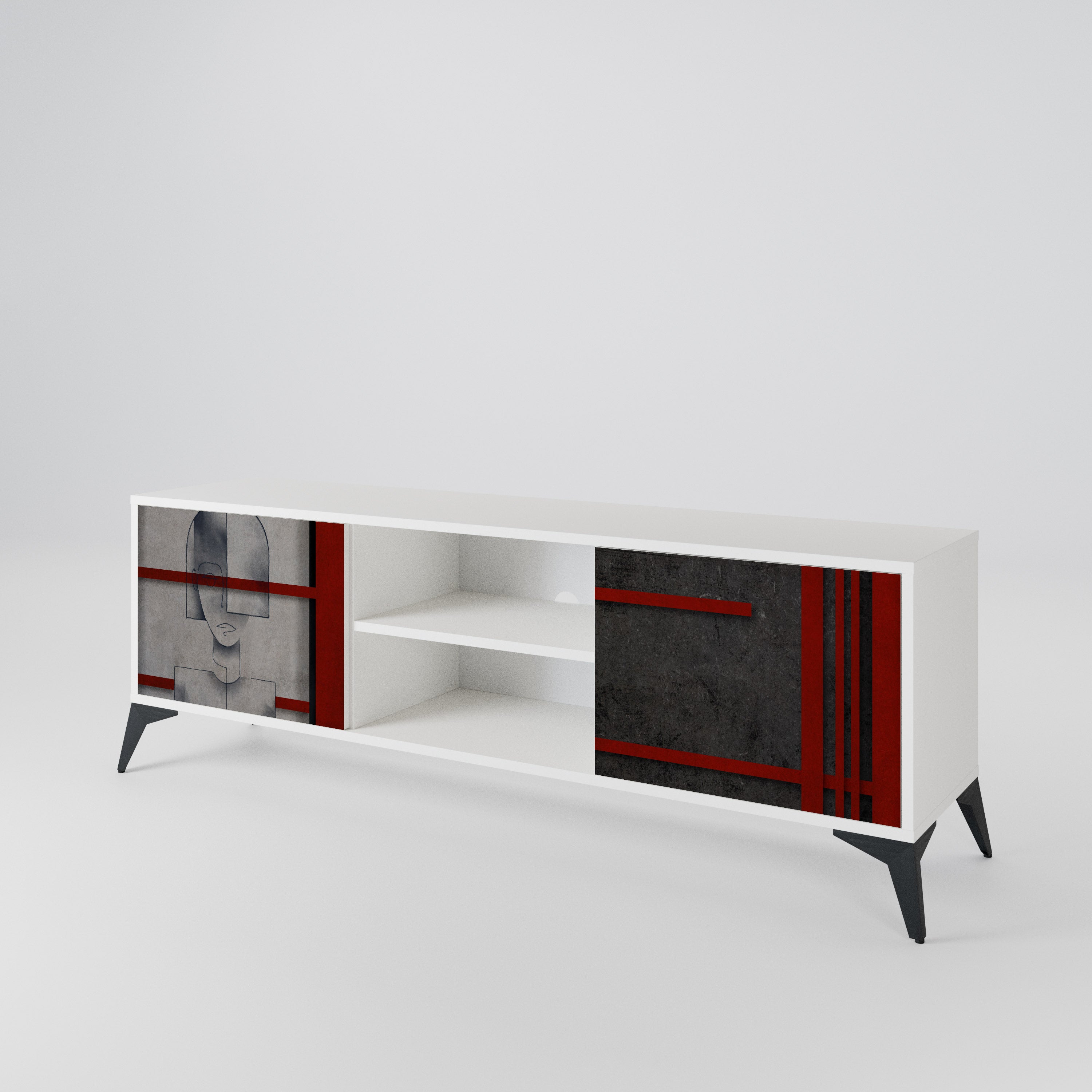 GRAY FIGURES Dvoudveřový TV stolek