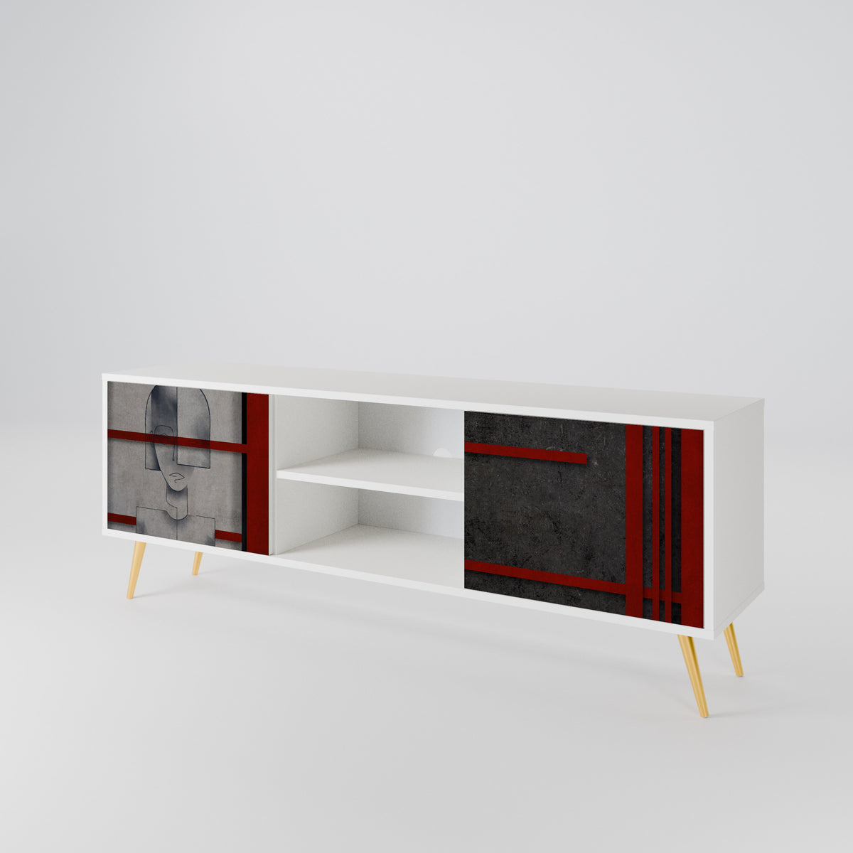 GRAY FIGURES Dvoudveřový TV stolek