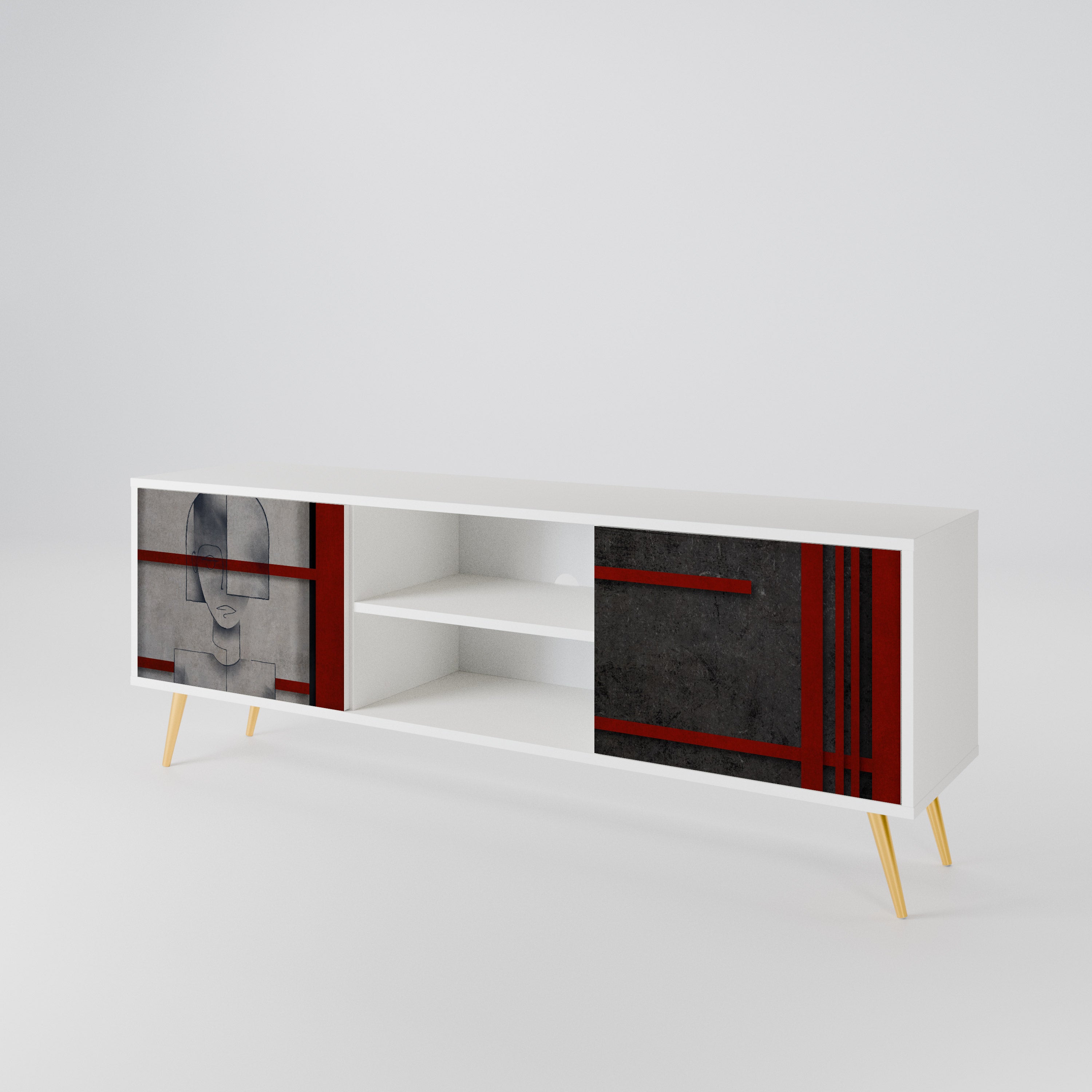 GRAY FIGURES Dvoudveřový TV stolek