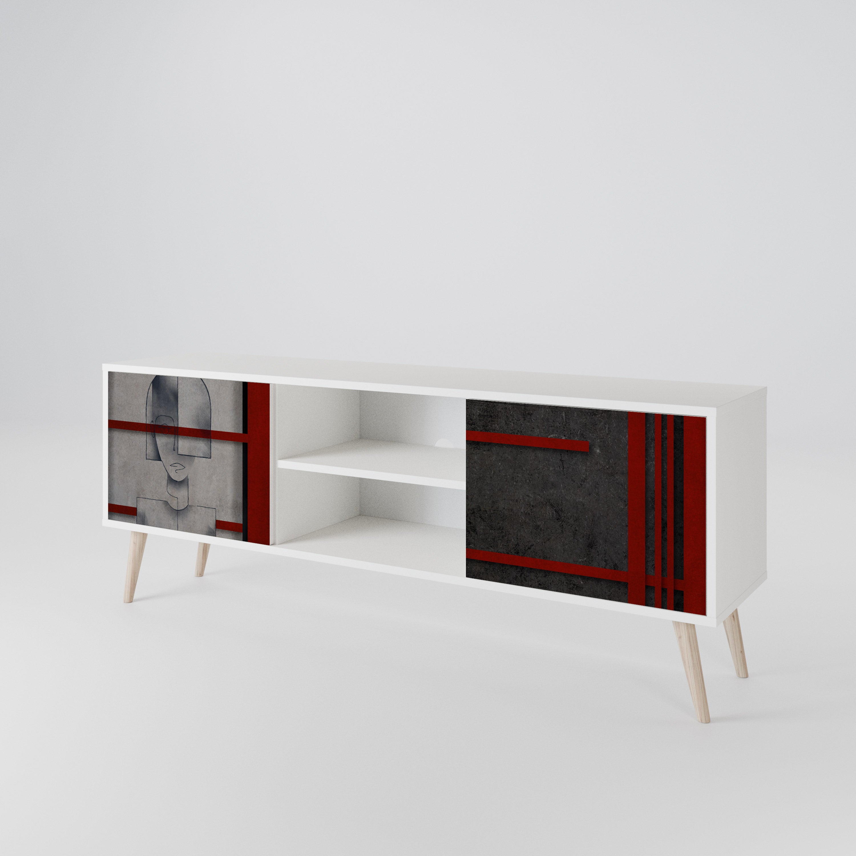GRAY FIGURES Dvoudveřový TV stolek