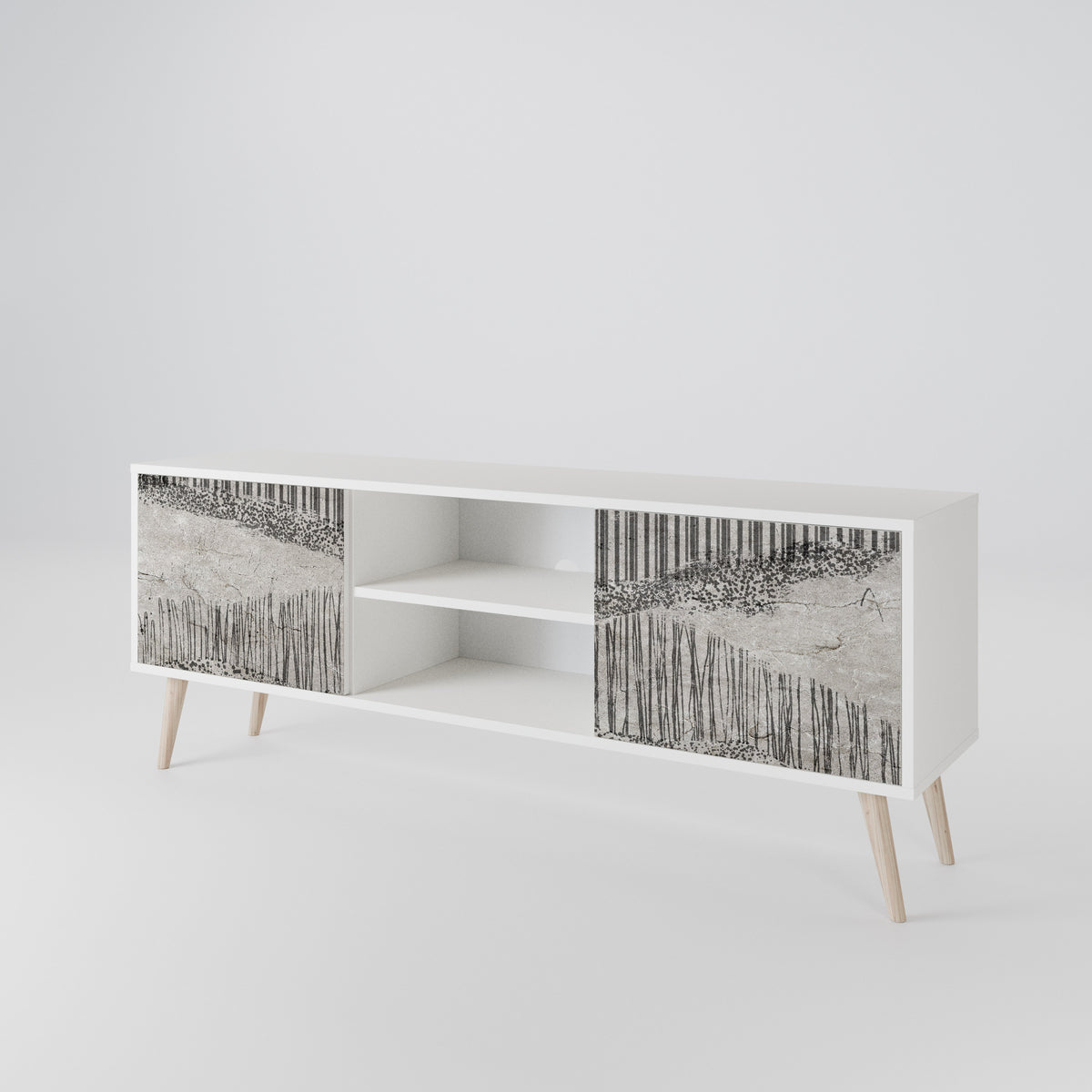 GRAIN LINES Mueble de TV de 2 Puertas