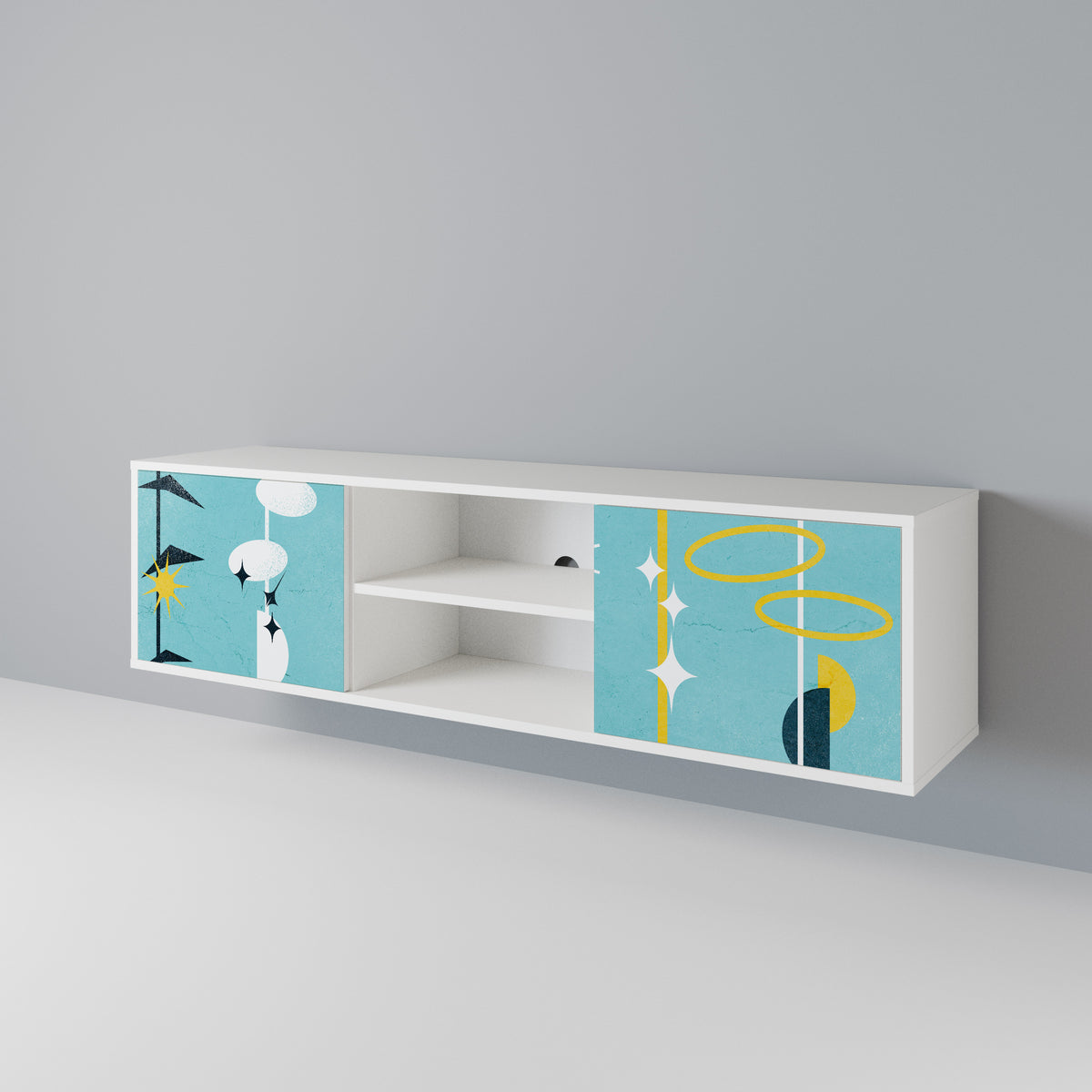 PATHS TO HAPPINESS Mueble de TV de 2 Puertas
