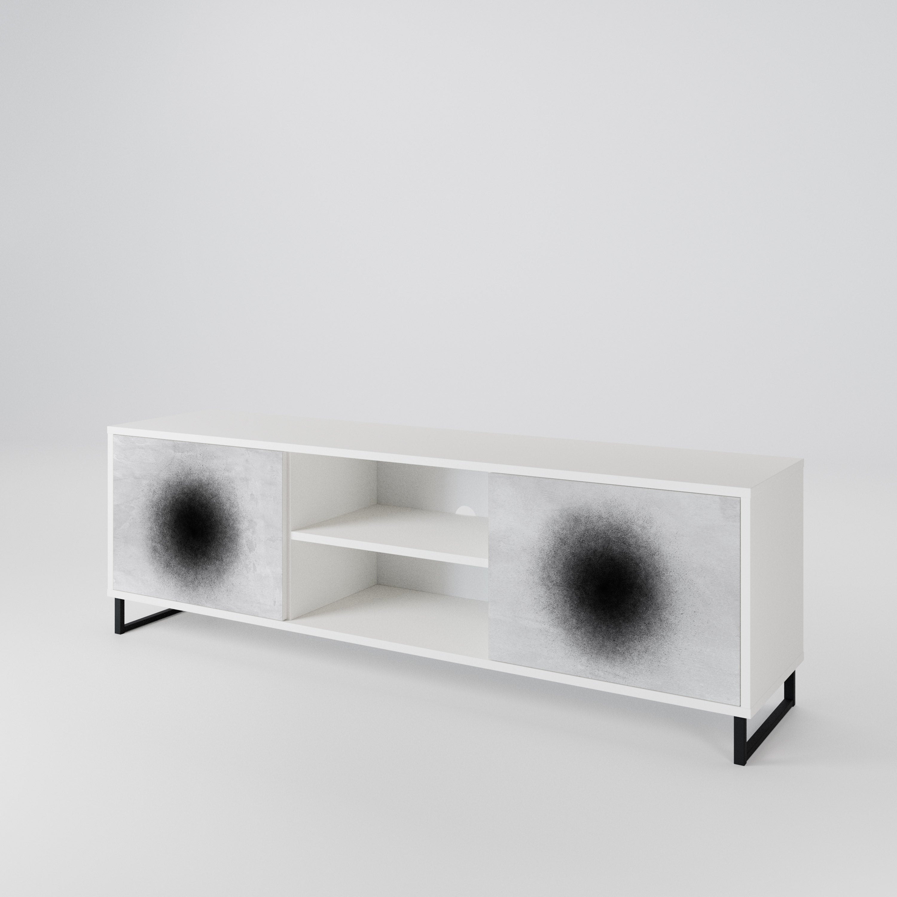 BLACK HOLE Dvoudveřový TV stolek