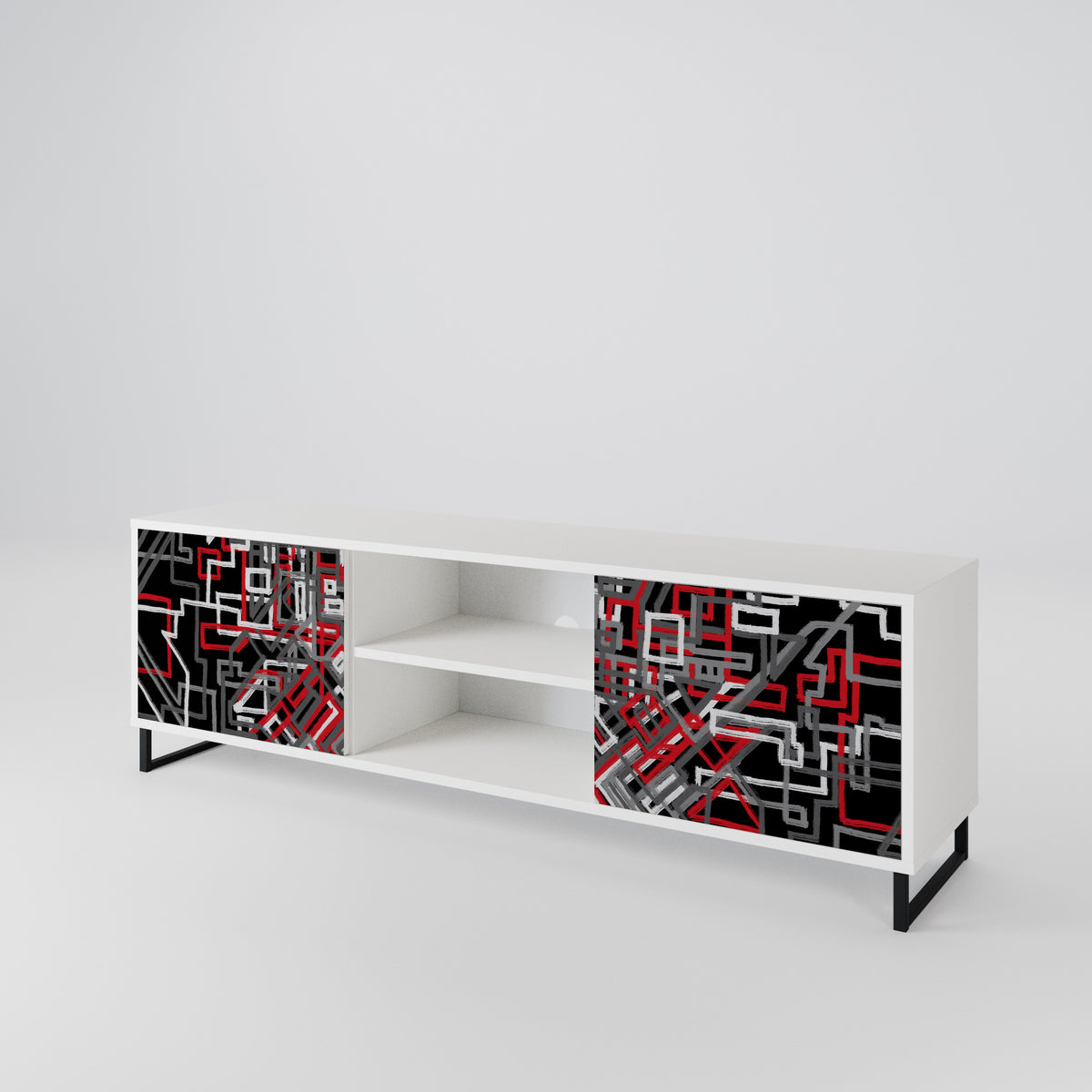 BROKEN LINES Mueble de TV de 2 Puertas