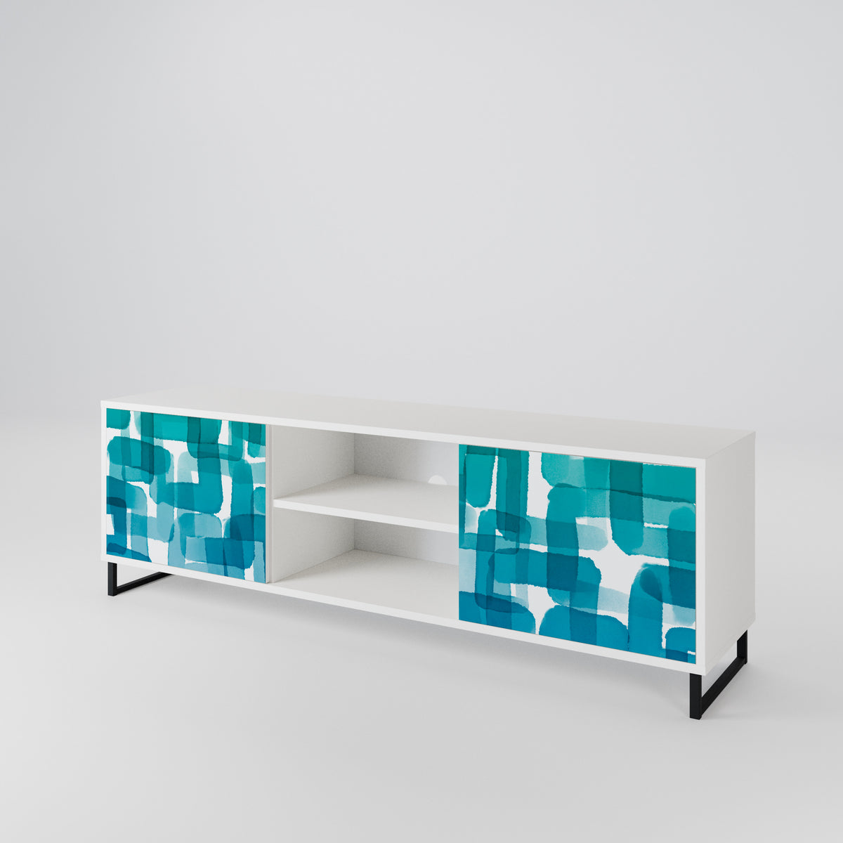 TURQUOISE RECTANGLES 2-türiges TV-Lowboard