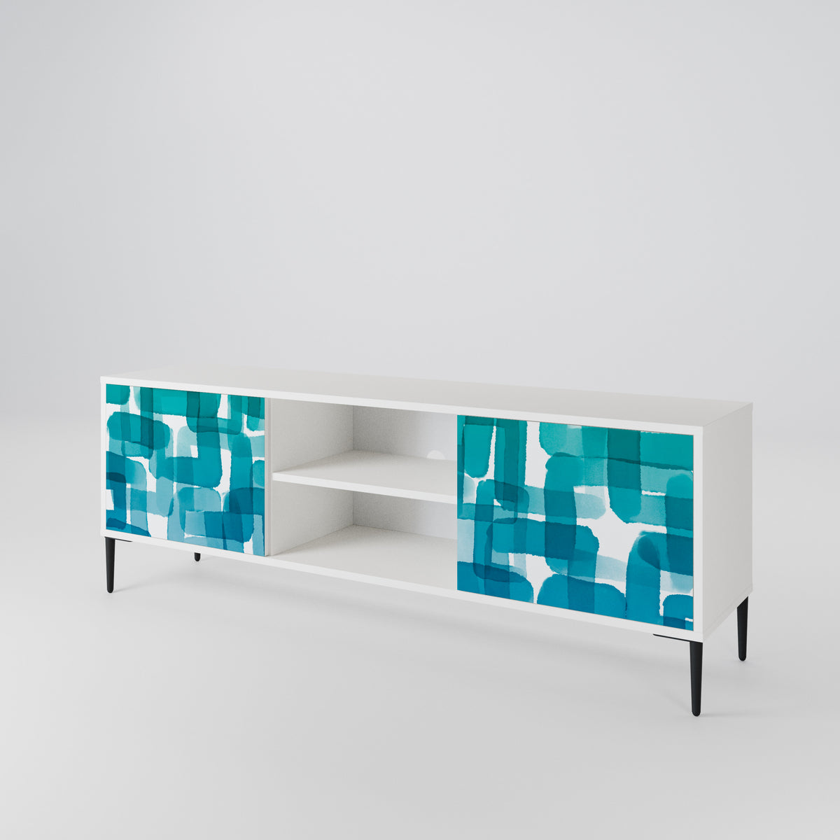 TURQUOISE RECTANGLES 2-türiges TV-Lowboard