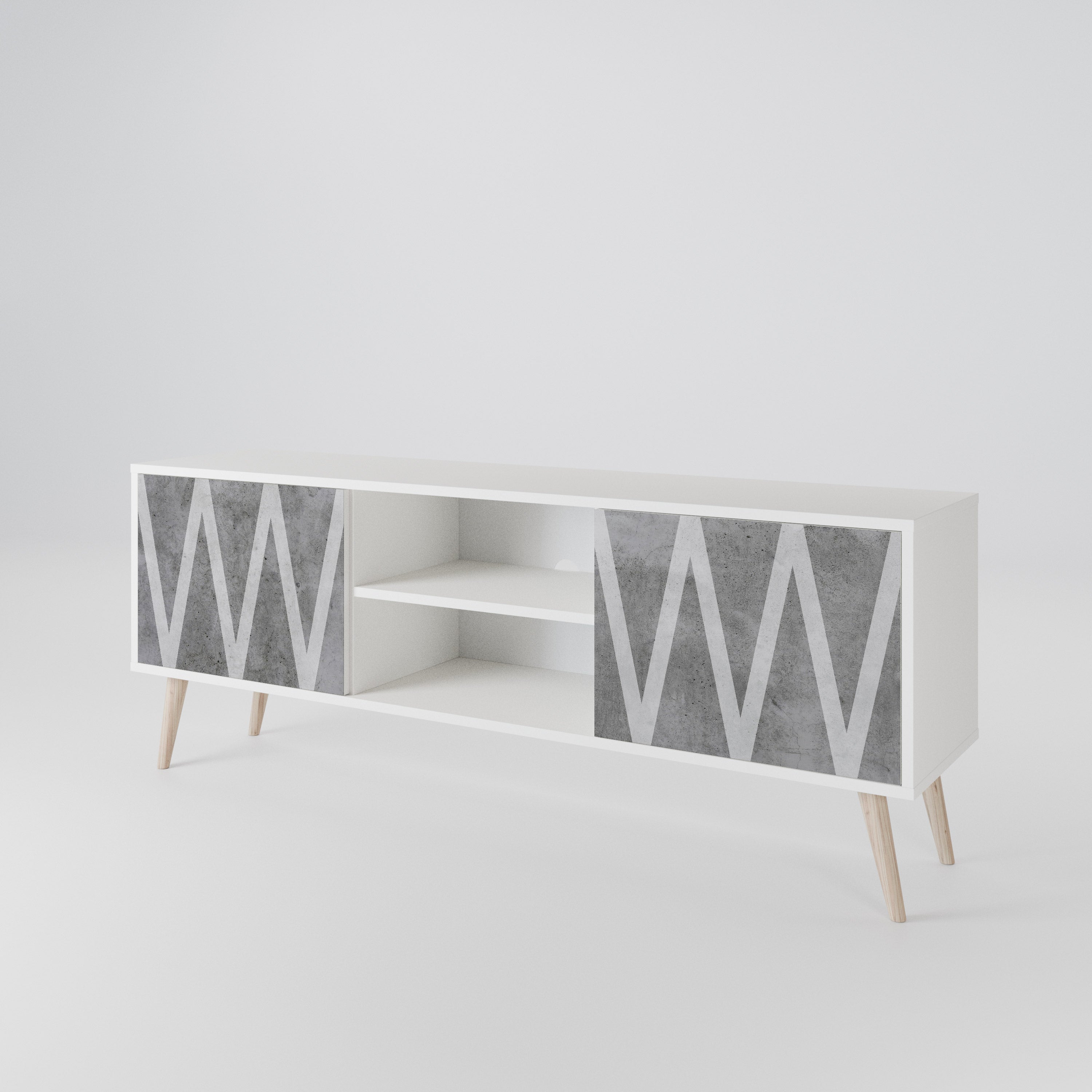 SOLID ZIG ZAG Dvoudveřový TV stolek