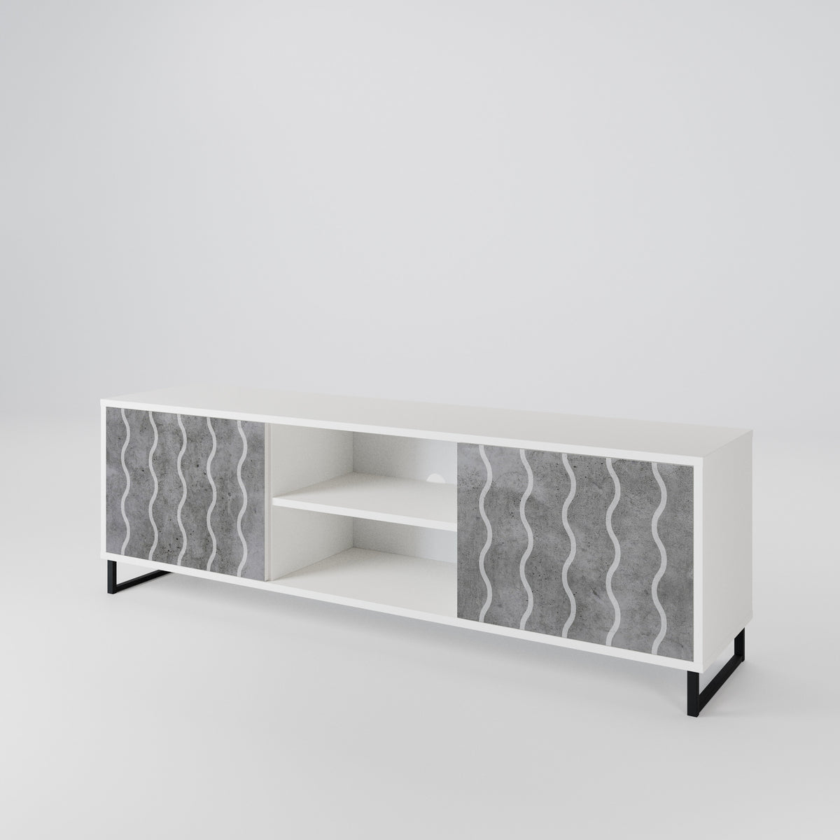 WAVES OF CONCRETE 2-Door TV Cabinet
