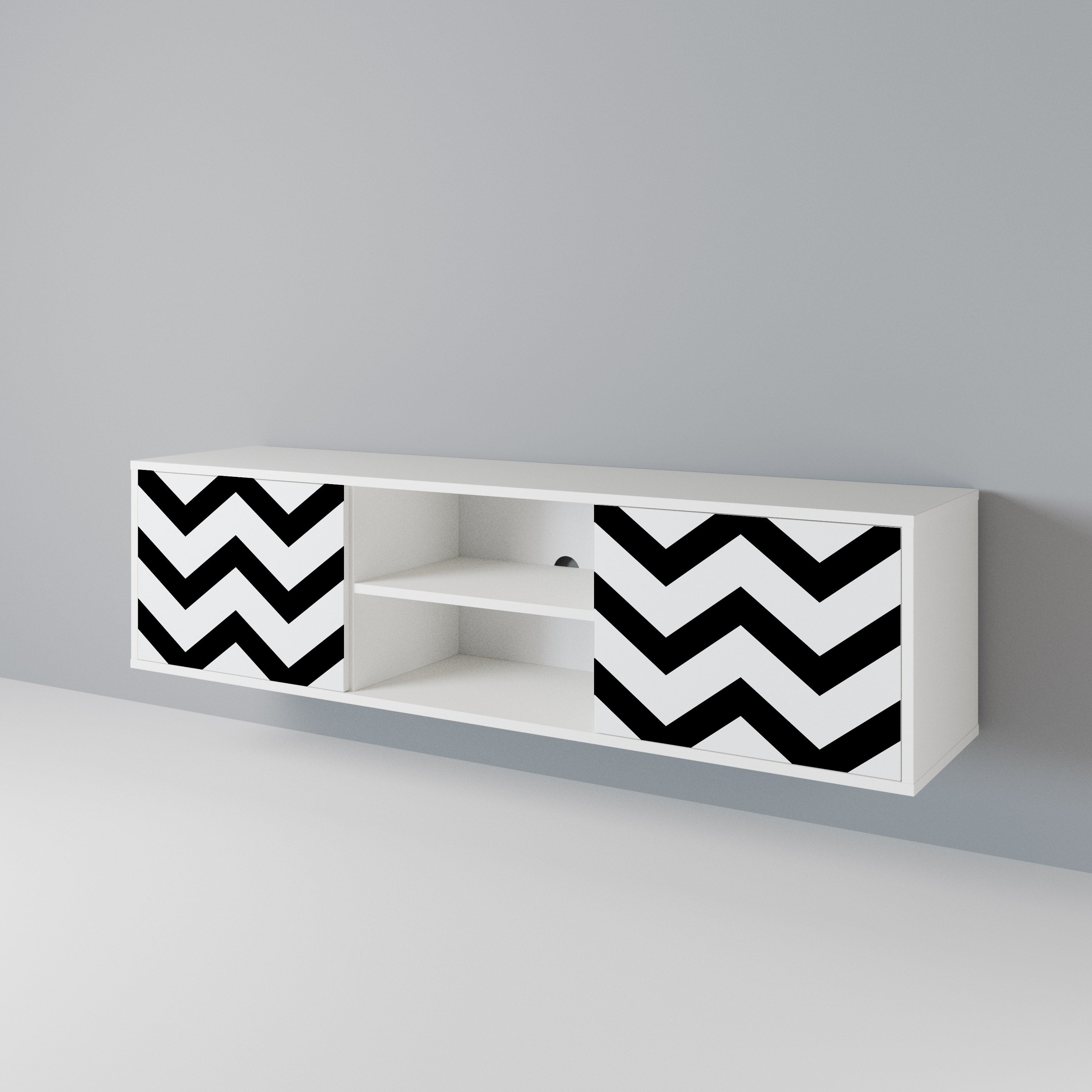 CLASSIC ZIG ZAG Dvoudveřový TV stolek