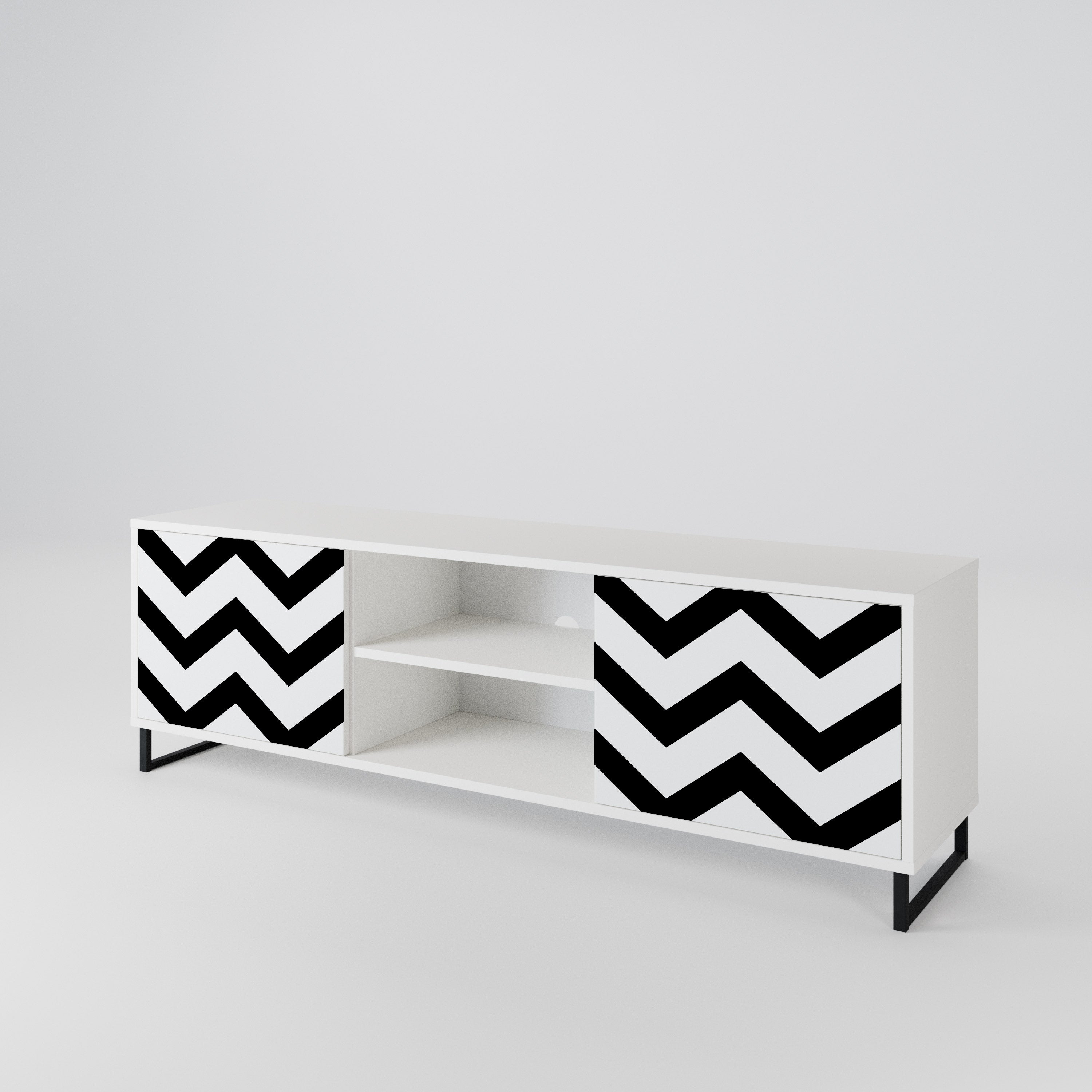 CLASSIC ZIG ZAG Dvoudveřový TV stolek