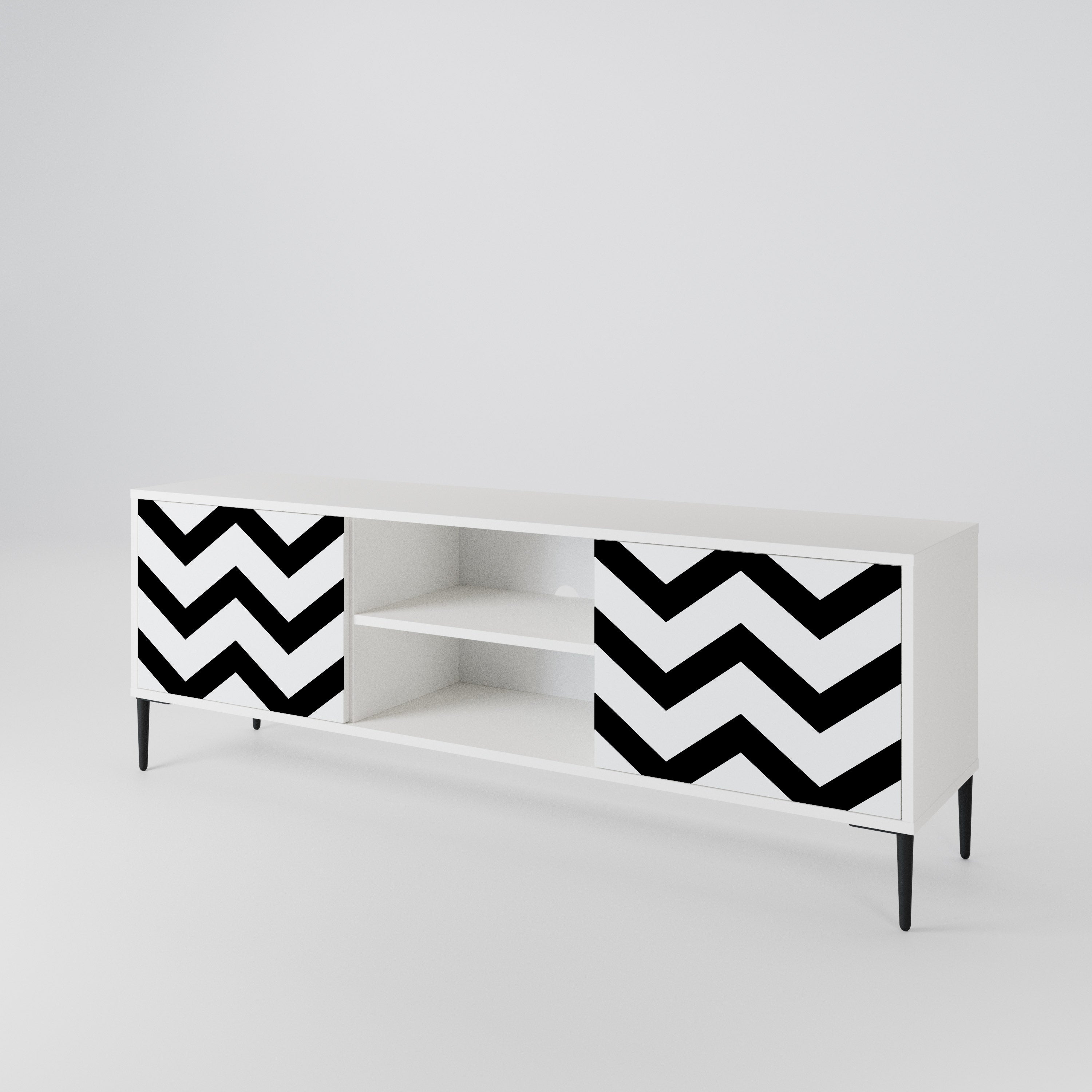 CLASSIC ZIG ZAG Dvoudveřový TV stolek