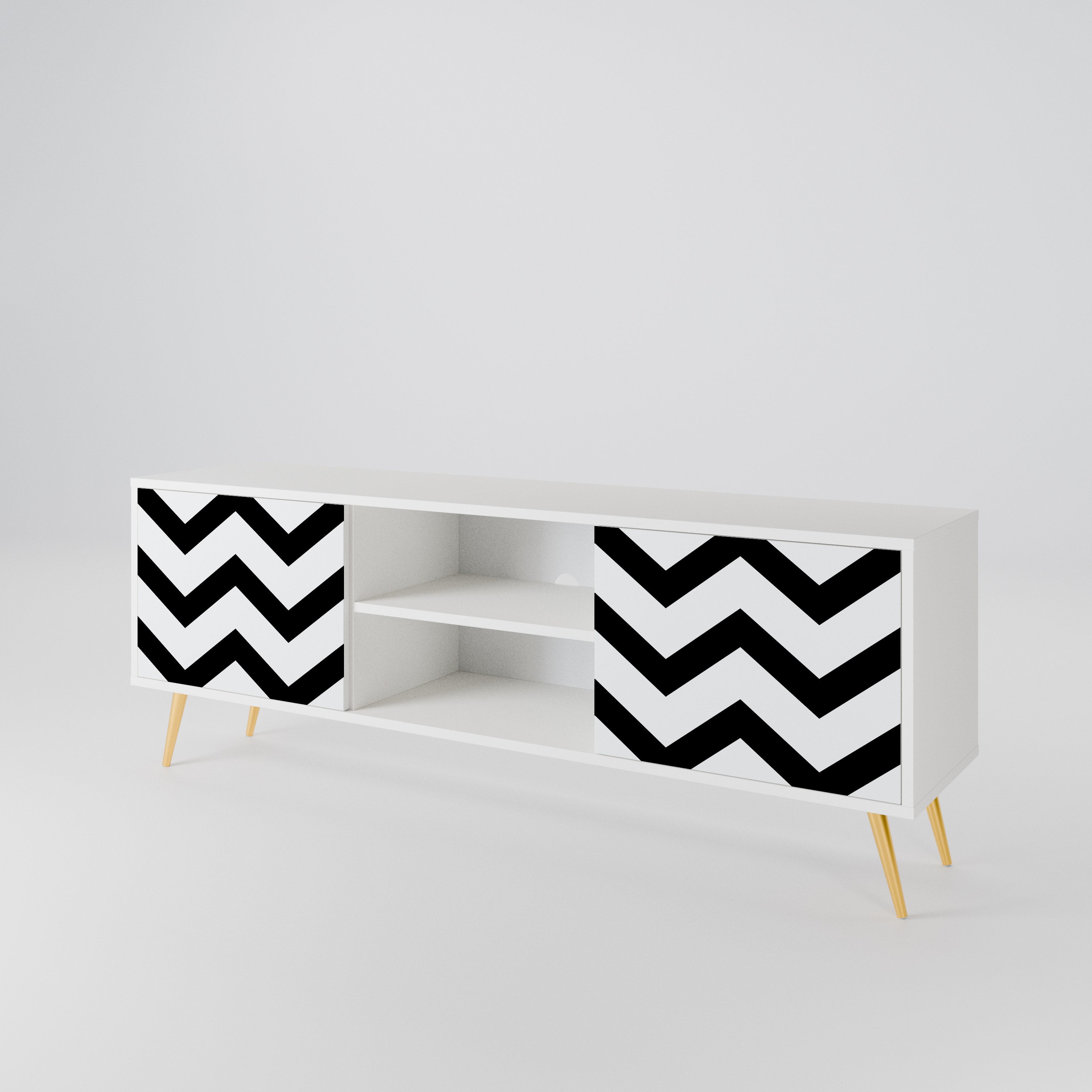 CLASSIC ZIG ZAG Dvoudveřový TV stolek