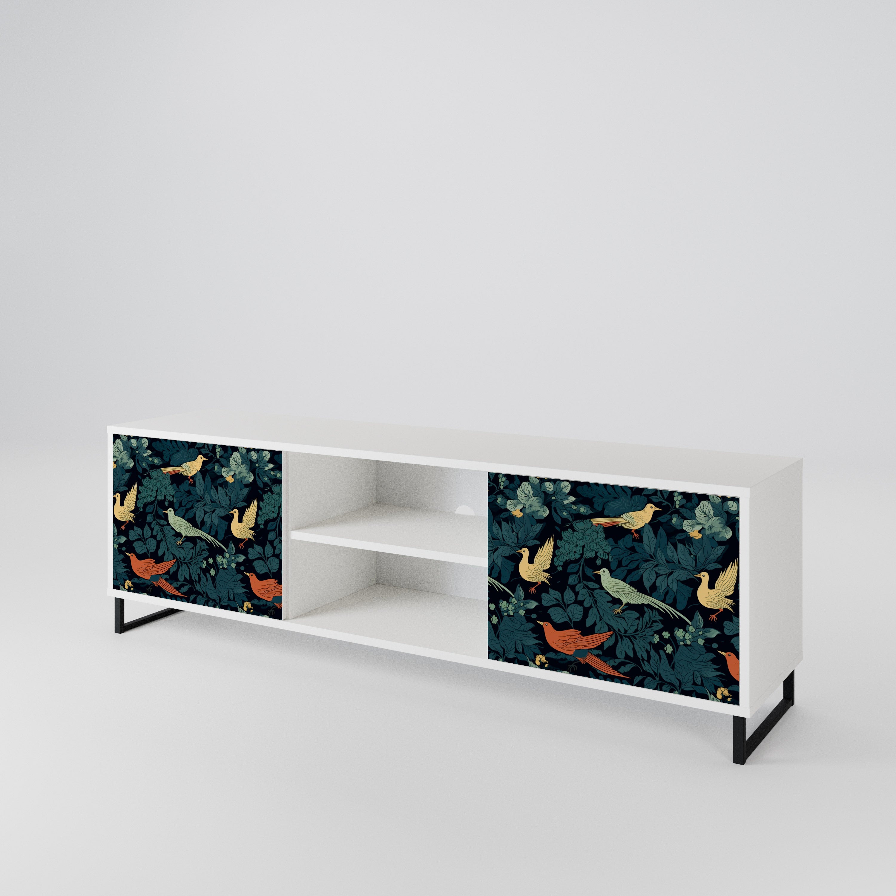 FOWL ORNAMENT Dvoudveřový TV stolek