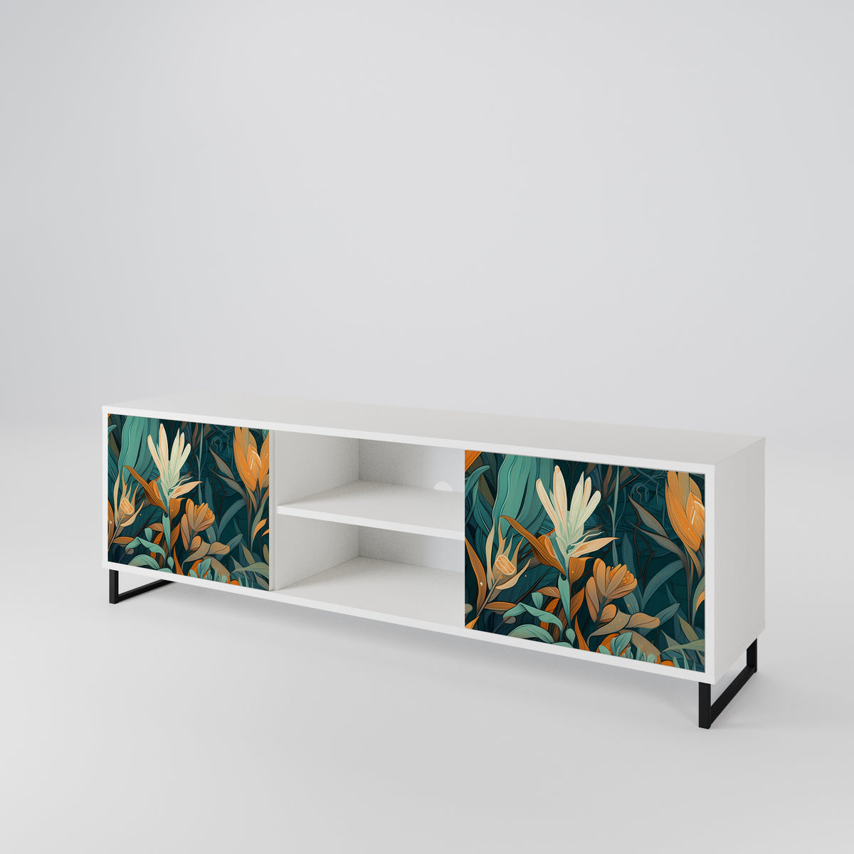 FLORAL SERENITY 2-Door TV Cabinet
