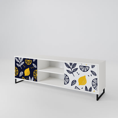 CITRUS BLACK AND WHITE 2-Door TV Cabinet