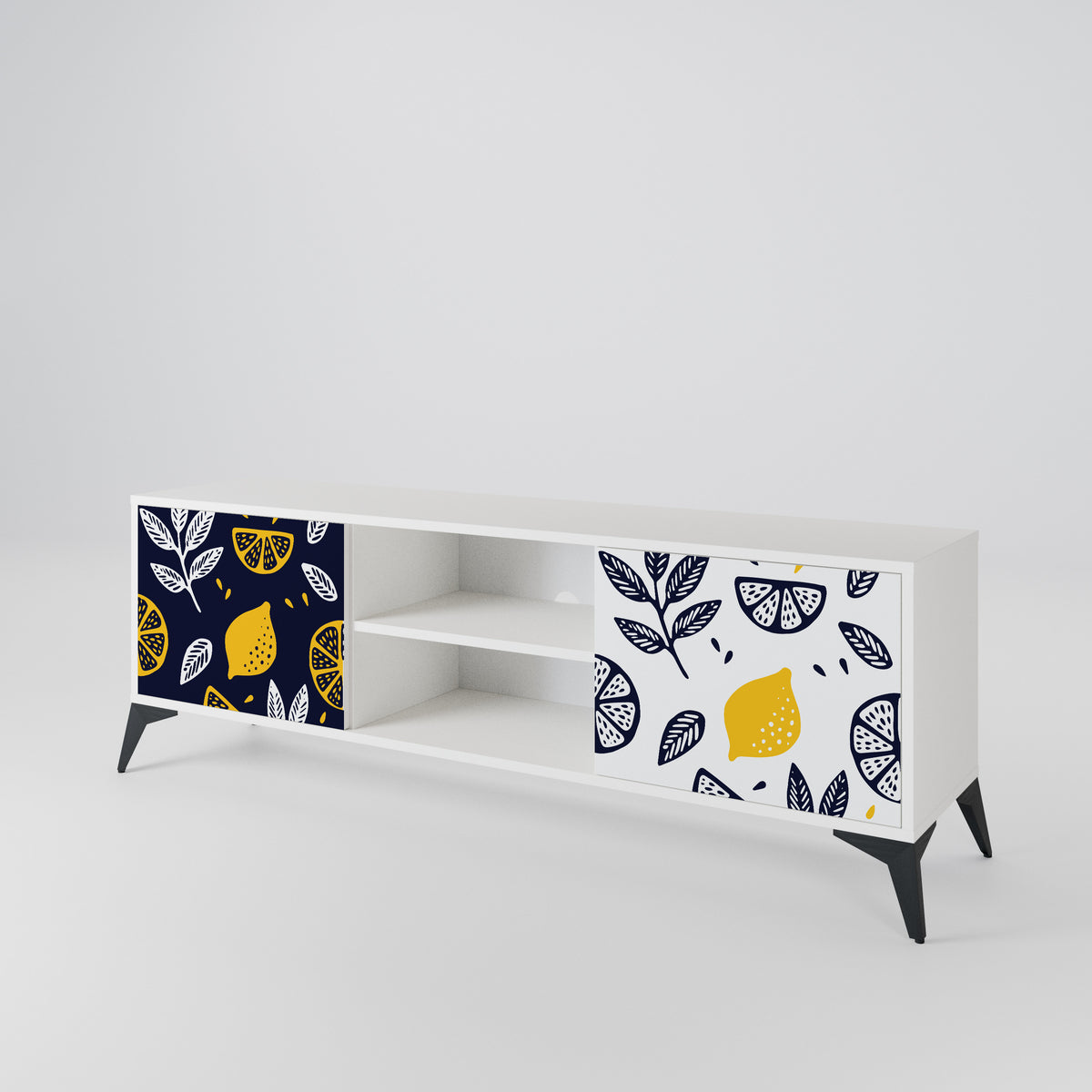 CITRUS BLACK AND WHITE Έπιπλο τηλεόρασης 2-θυρών