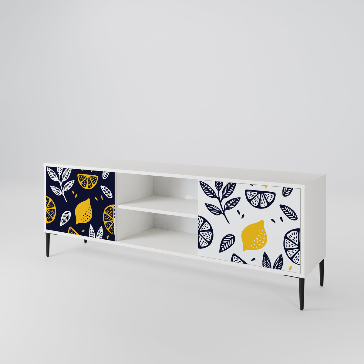 CITRUS BLACK AND WHITE Έπιπλο τηλεόρασης 2-θυρών