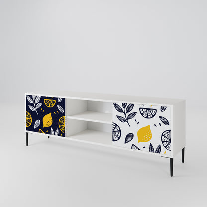 CITRUS BLACK AND WHITE 2-Door TV Cabinet