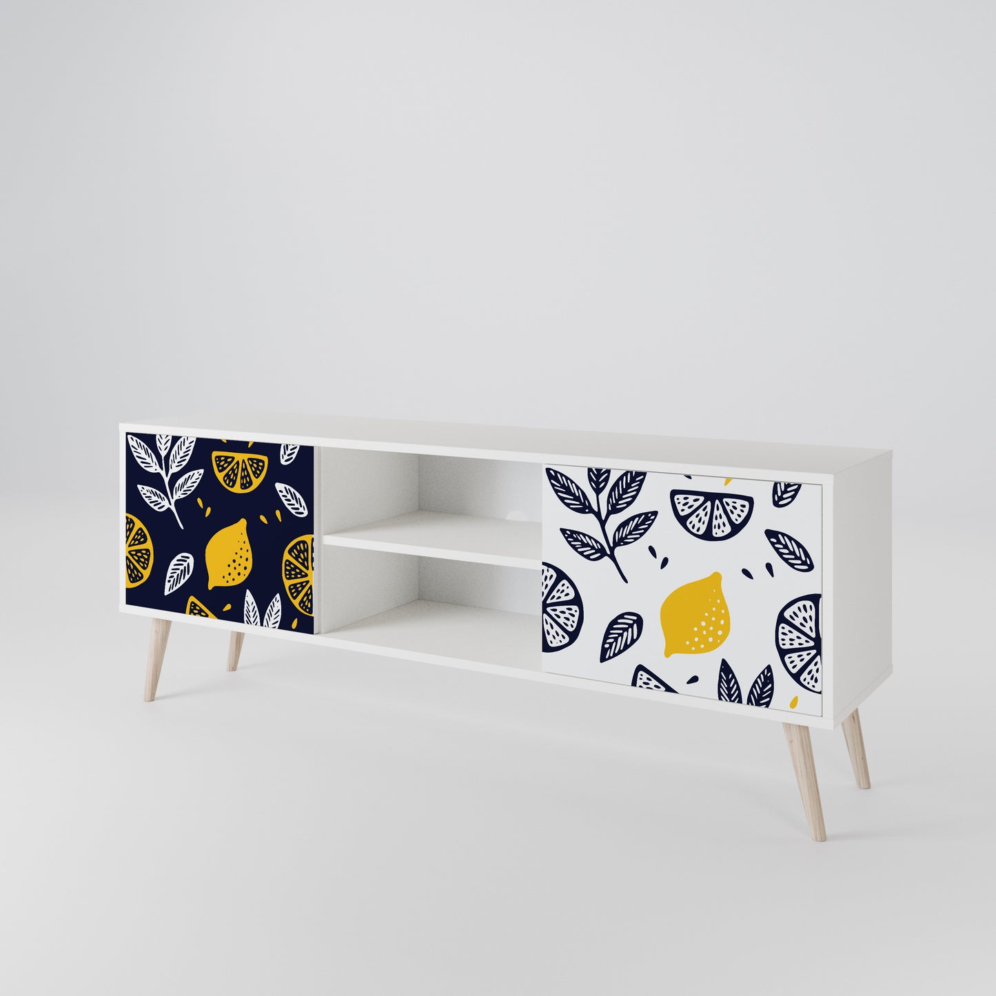 CITRUS BLACK AND WHITE 2-Door TV Cabinet