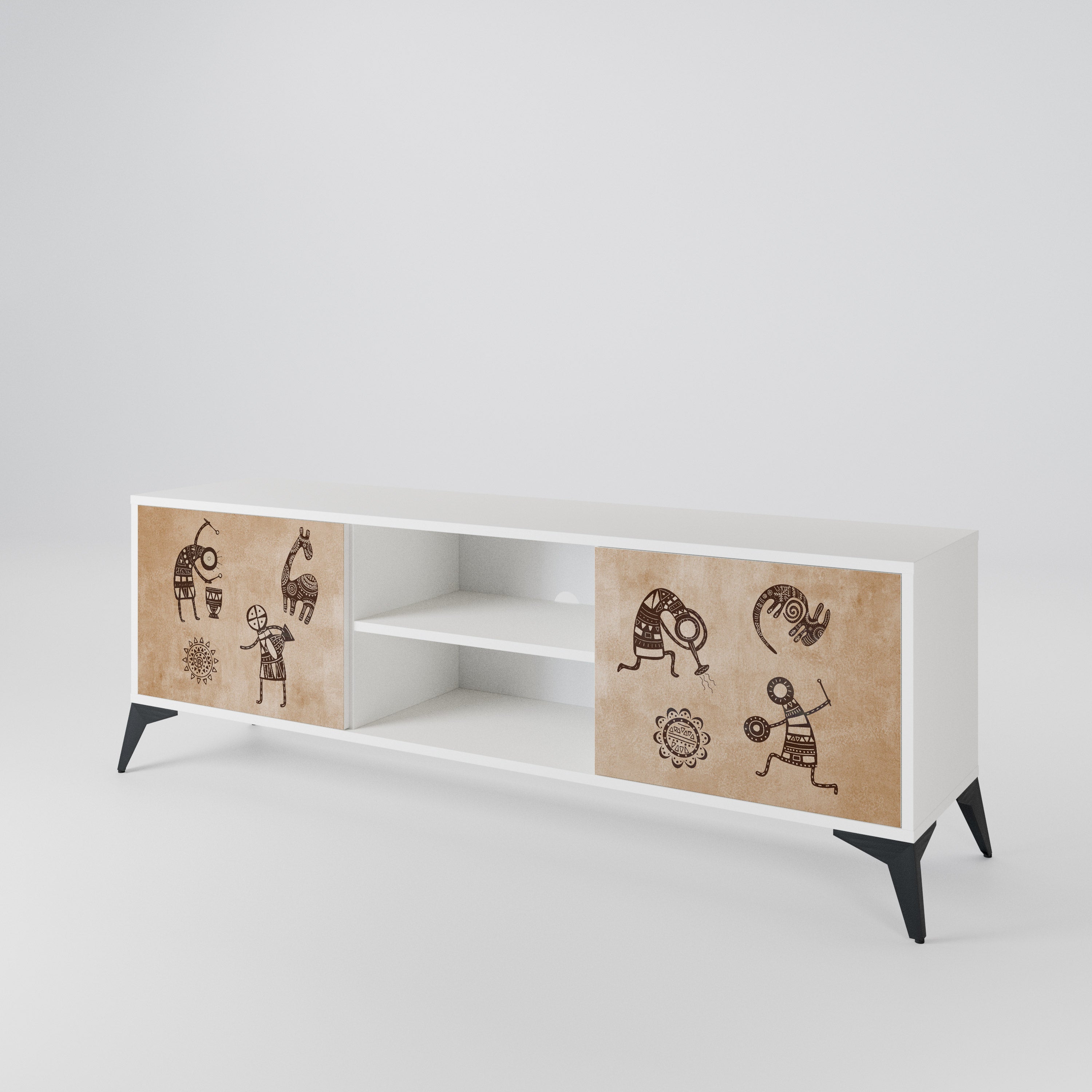 AFRICAN STYLE Dvoudveřový TV stolek