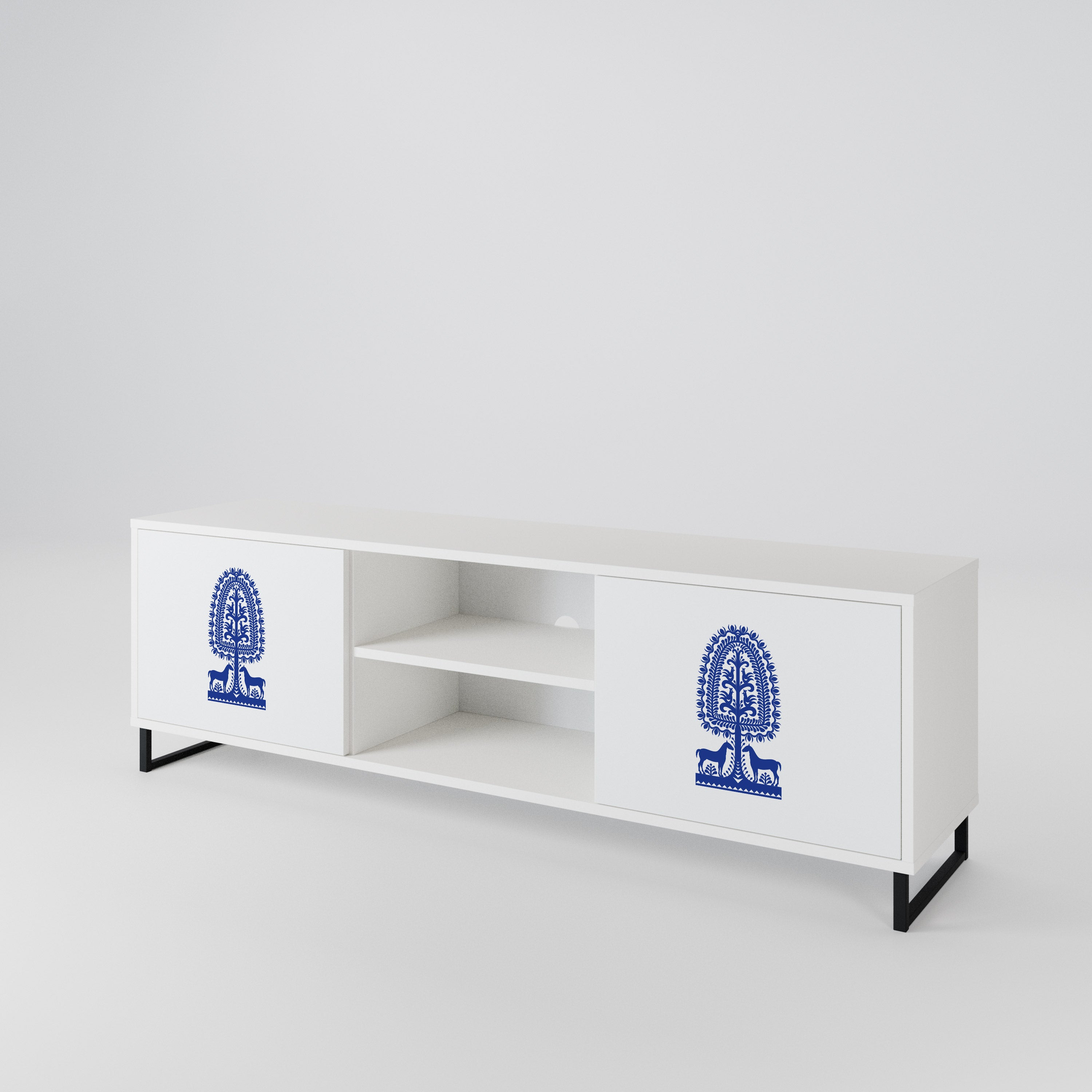 POLISH FOLK ART Dvoudveřový TV stolek