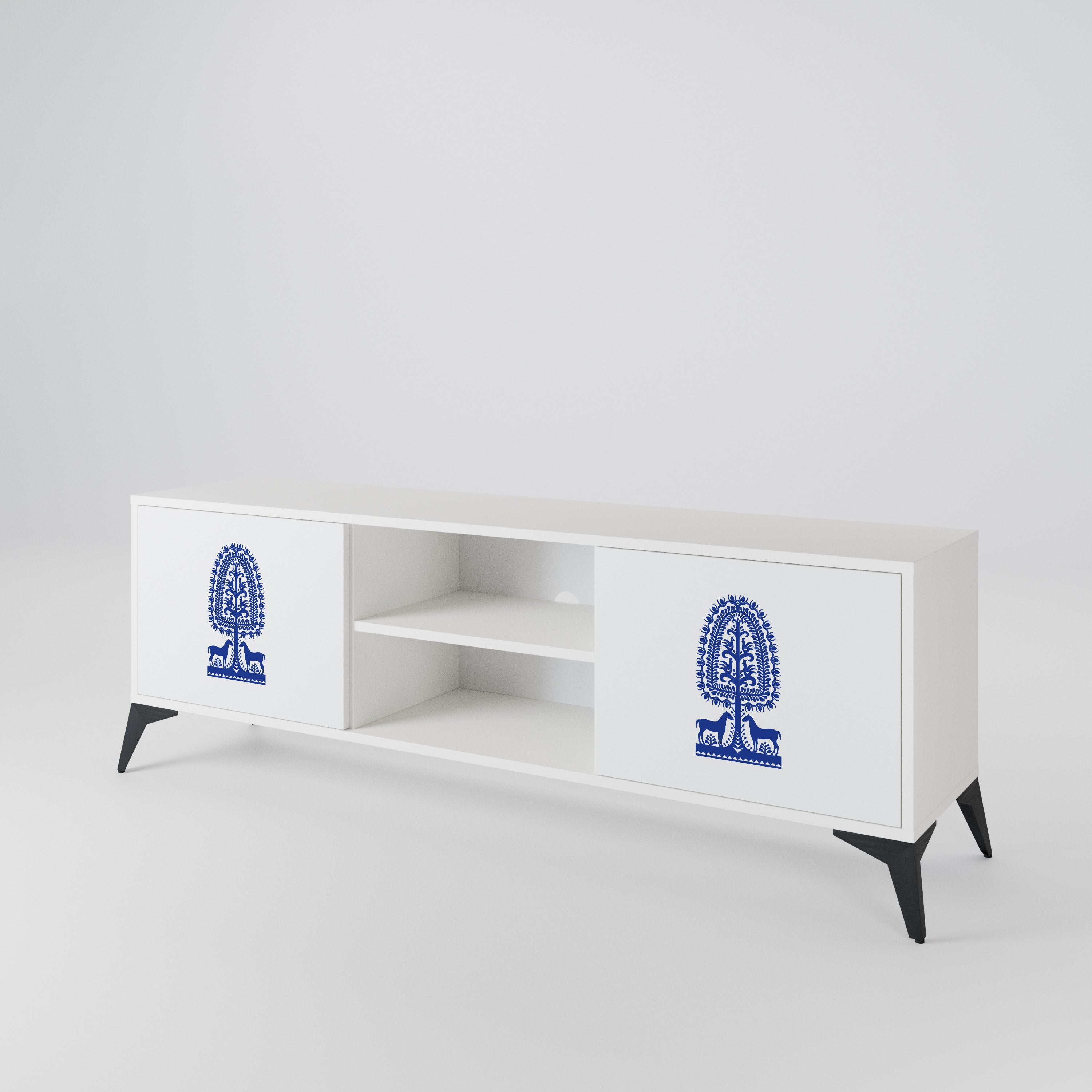 POLISH FOLK ART Dvoudveřový TV stolek