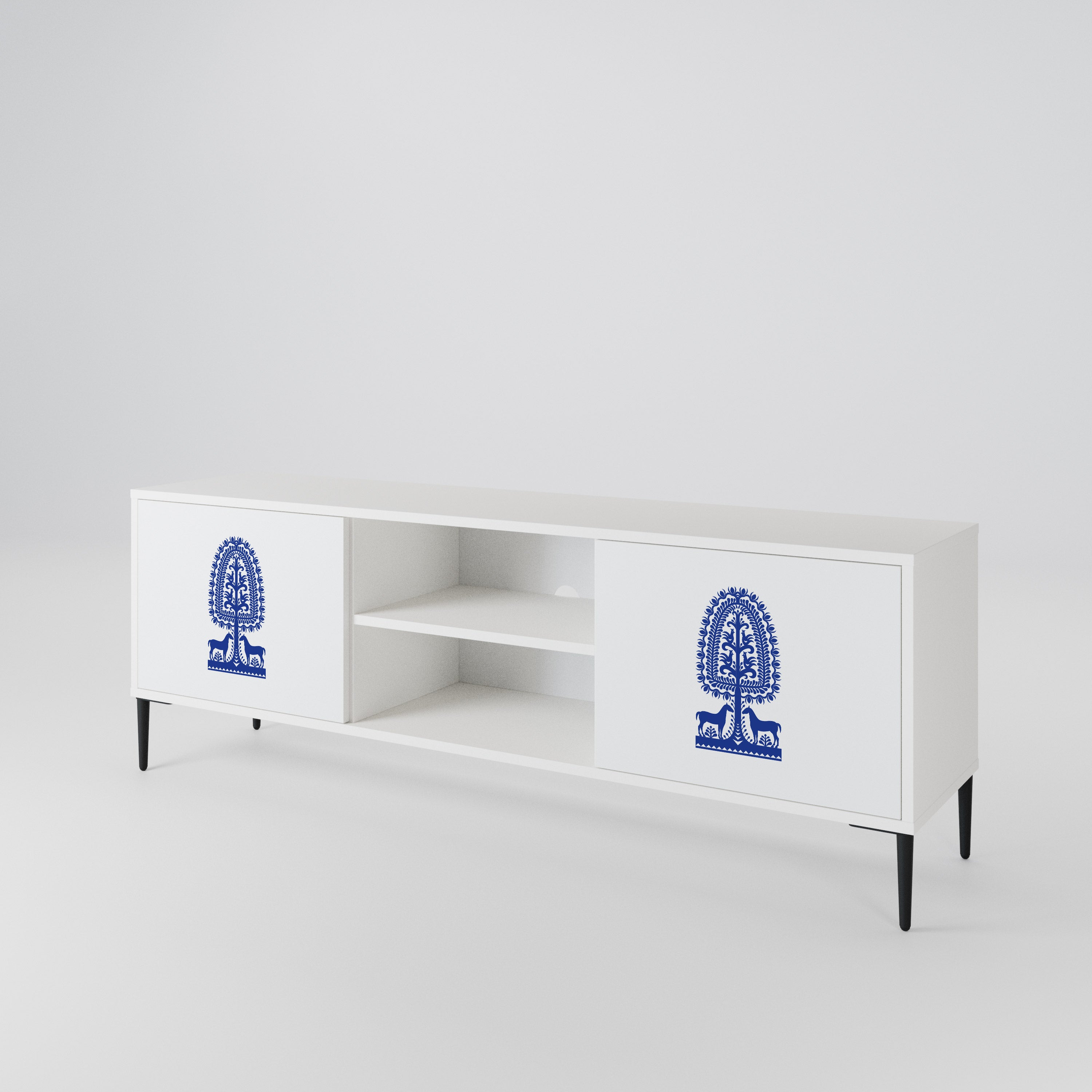 POLISH FOLK ART Dvoudveřový TV stolek