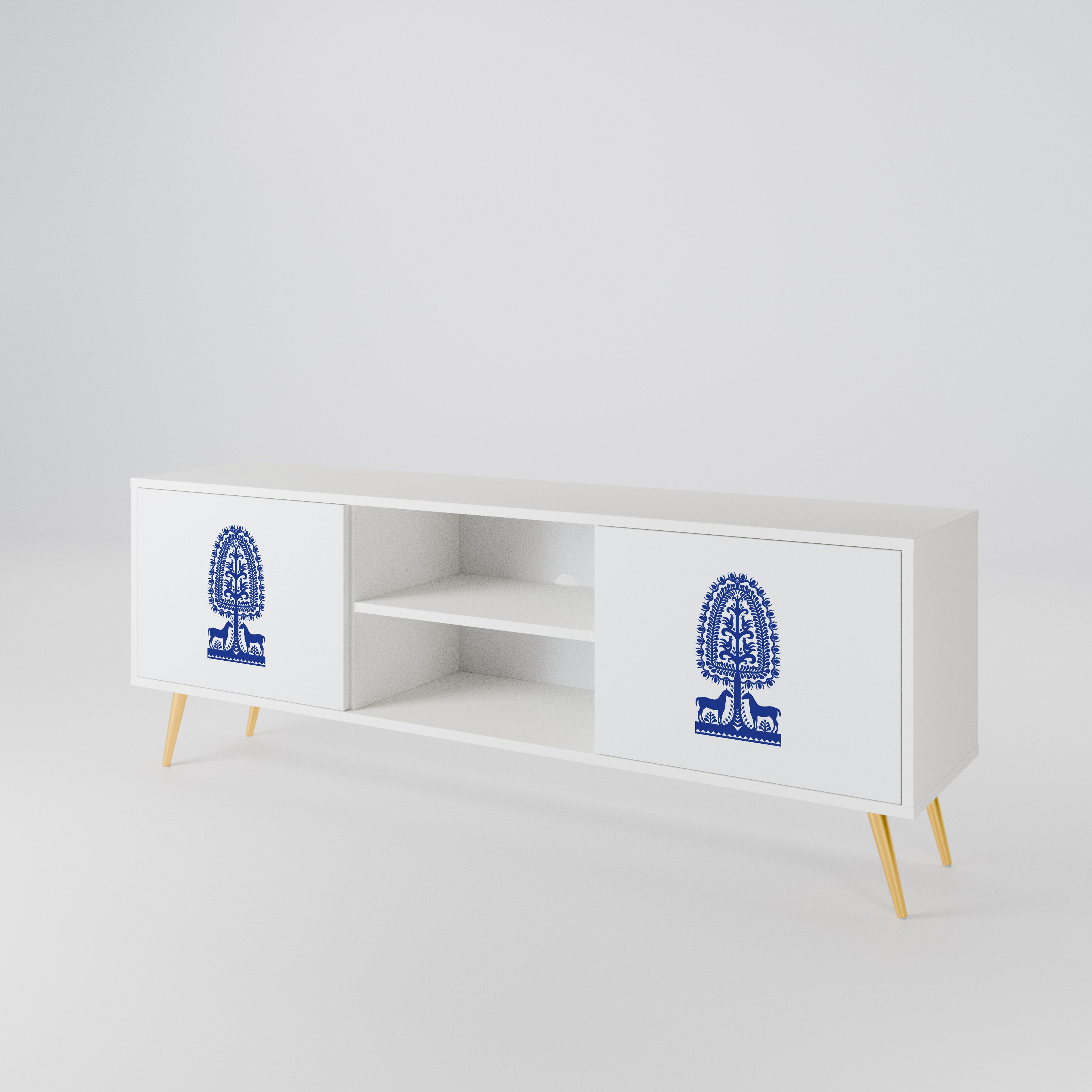 POLISH FOLK ART Dvoudveřový TV stolek