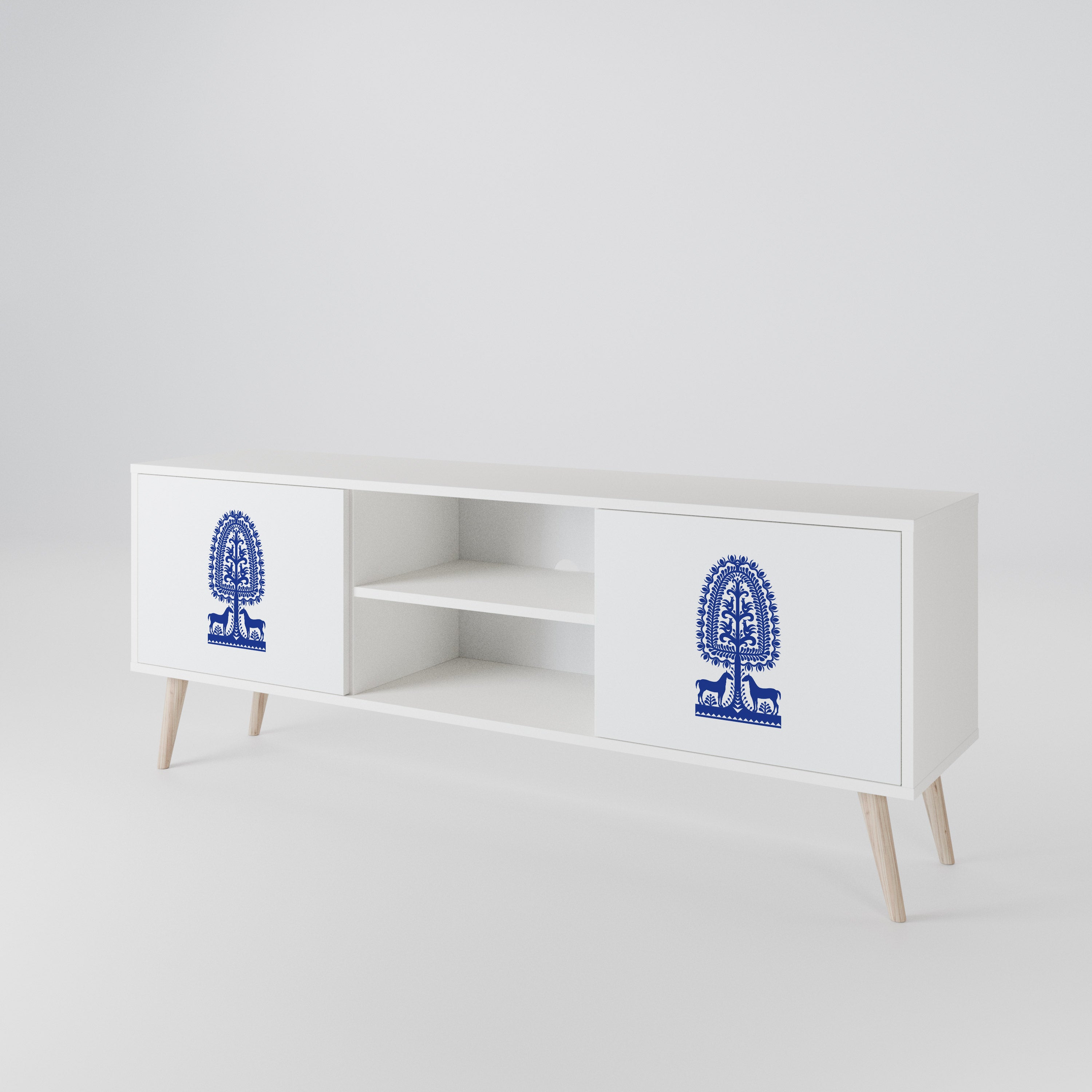 POLISH FOLK ART Dvoudveřový TV stolek