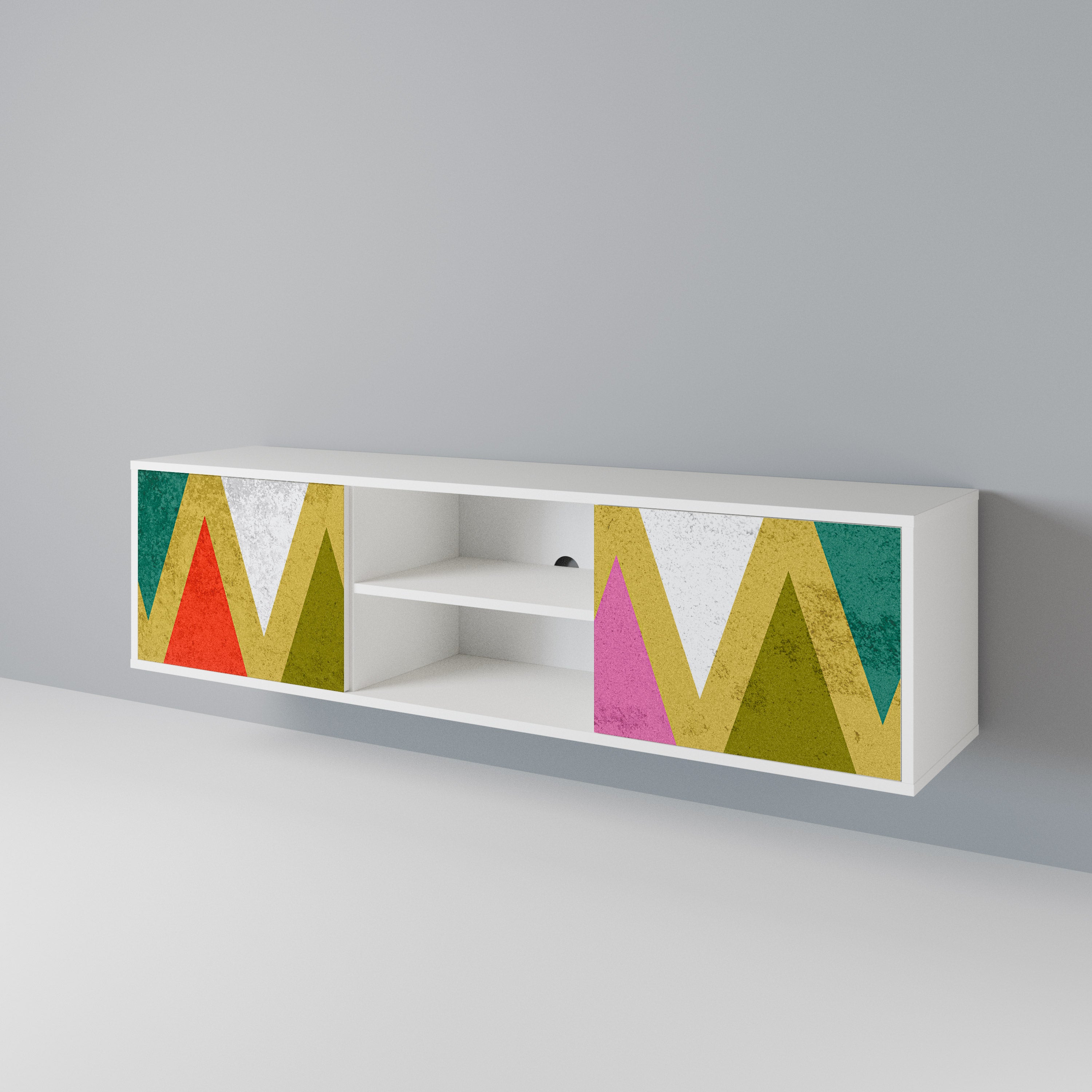 COLORFUL TRIANGLES Móvel de TV de 2 Portas
