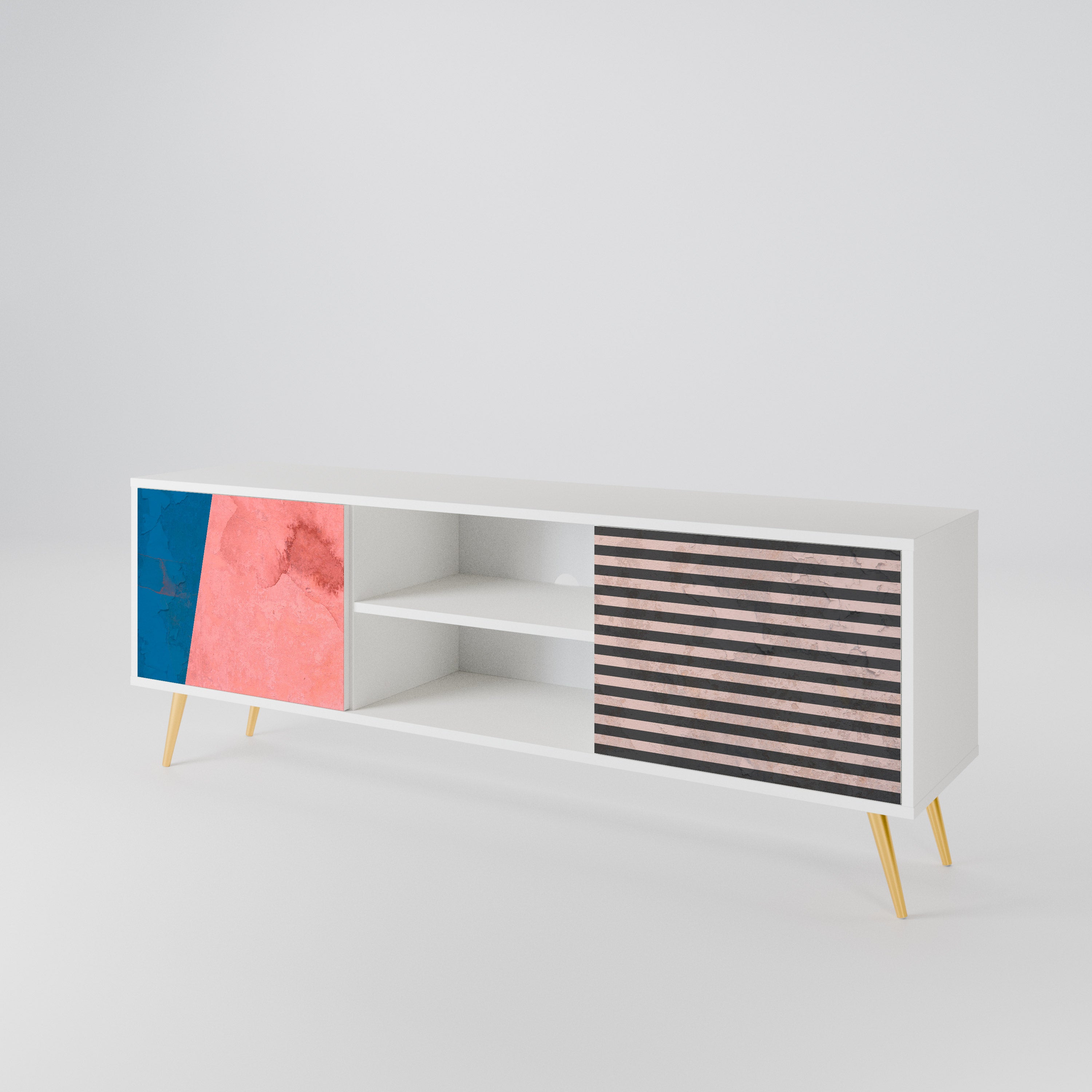 GLAMOROUS STRIPE Móvel de TV de 2 Portas