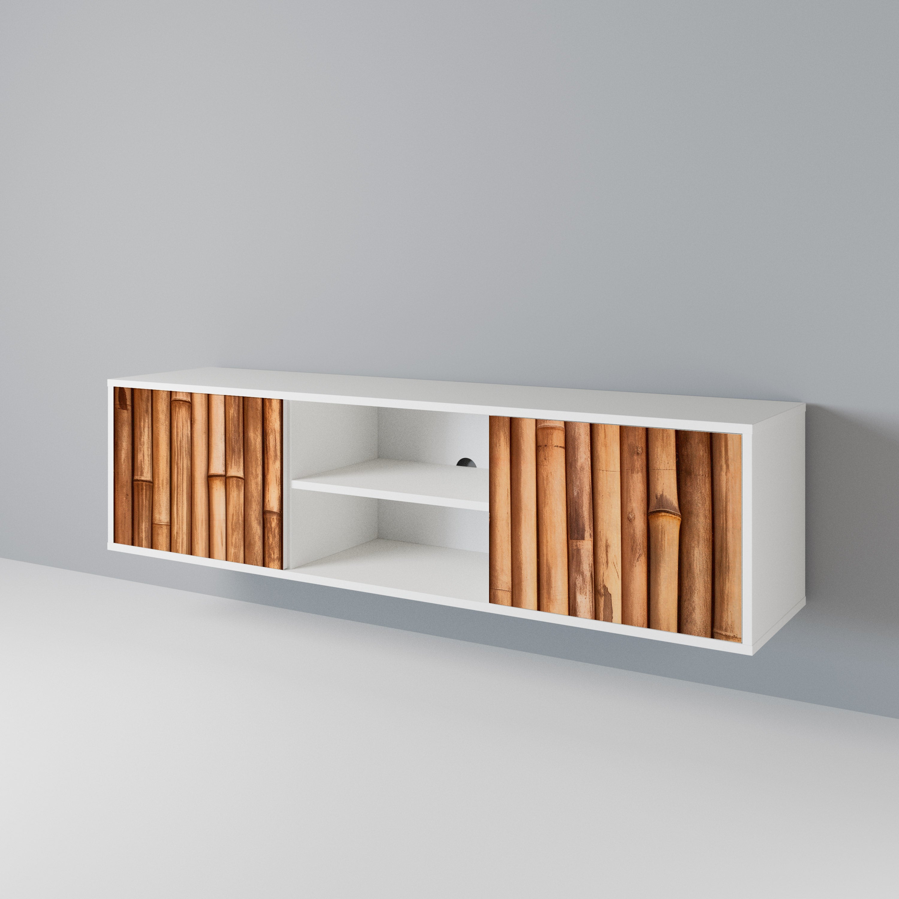 NATURAL WOOD Móvel de TV de 2 Portas