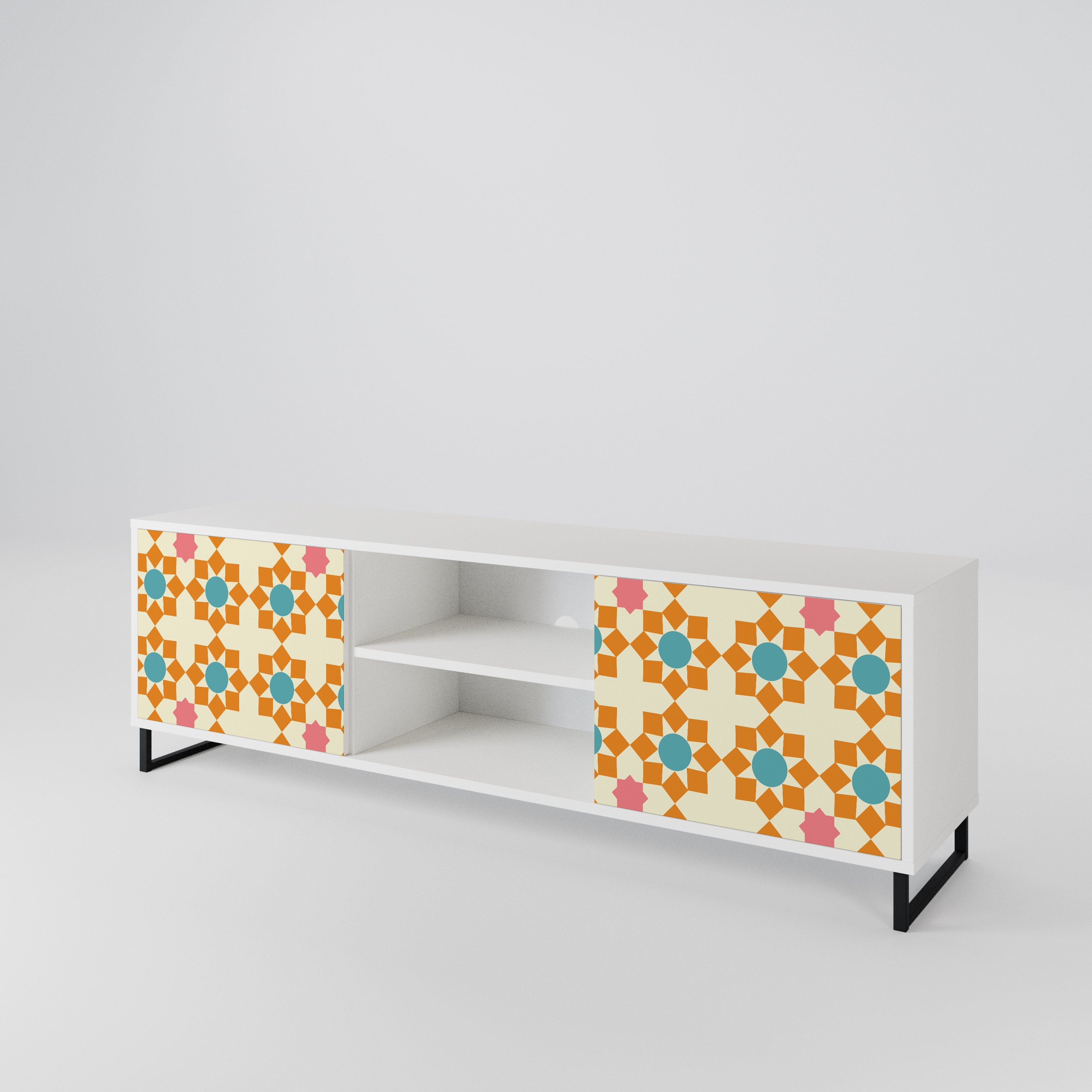 FLORAL DECOR 2-Door TV Cabinet