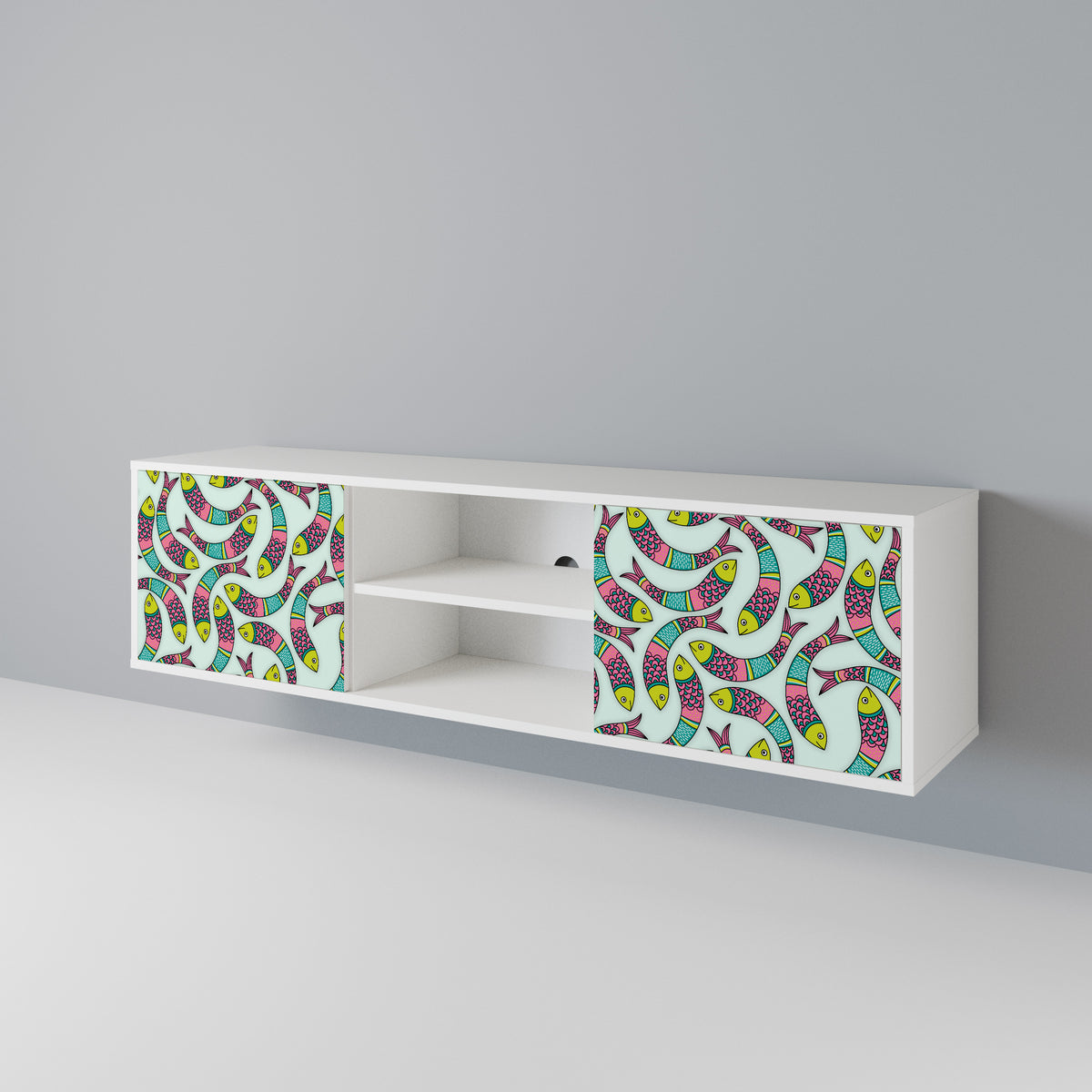 INDIAN FISH Mueble de TV de 2 Puertas