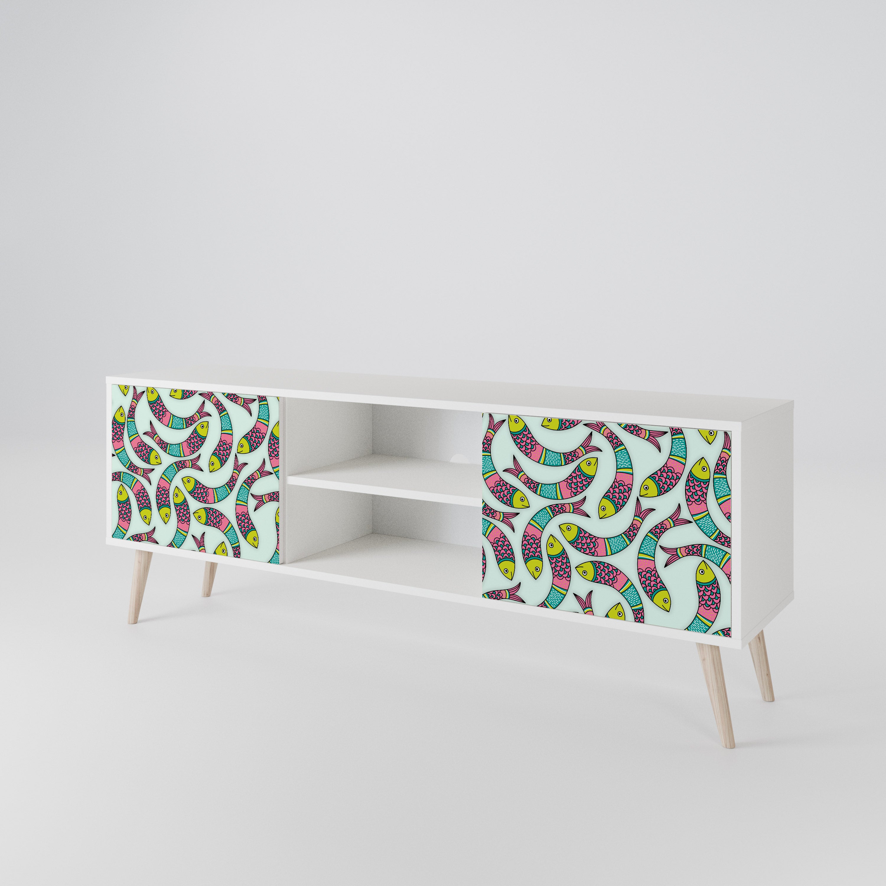 INDIAN FISH 2-Door TV Cabinet