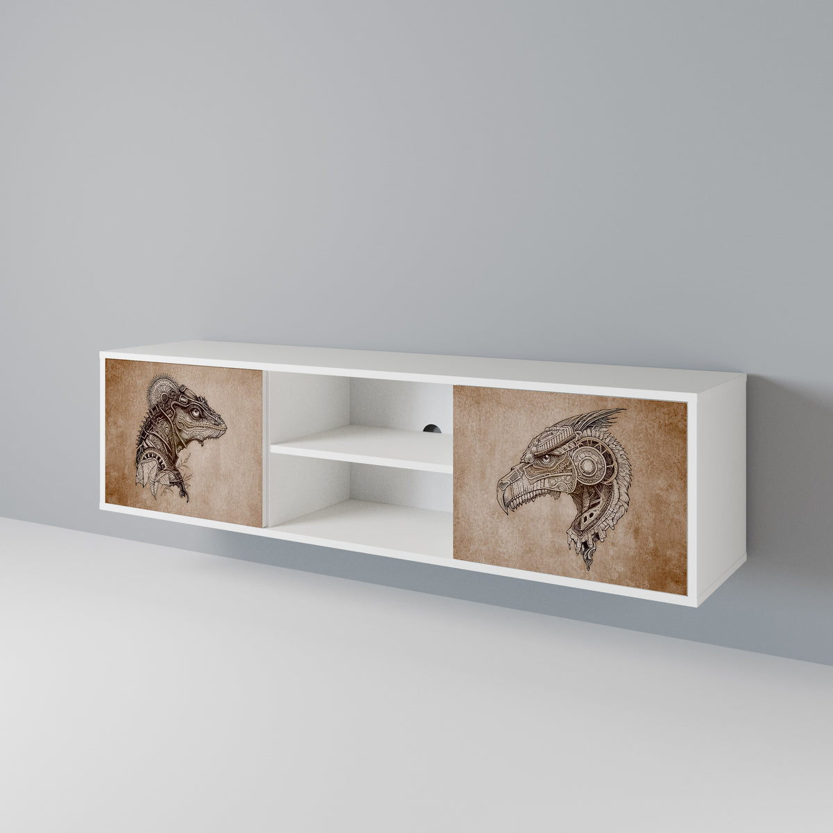 STEAMPUNK CLAN Mueble de TV de 2 Puertas