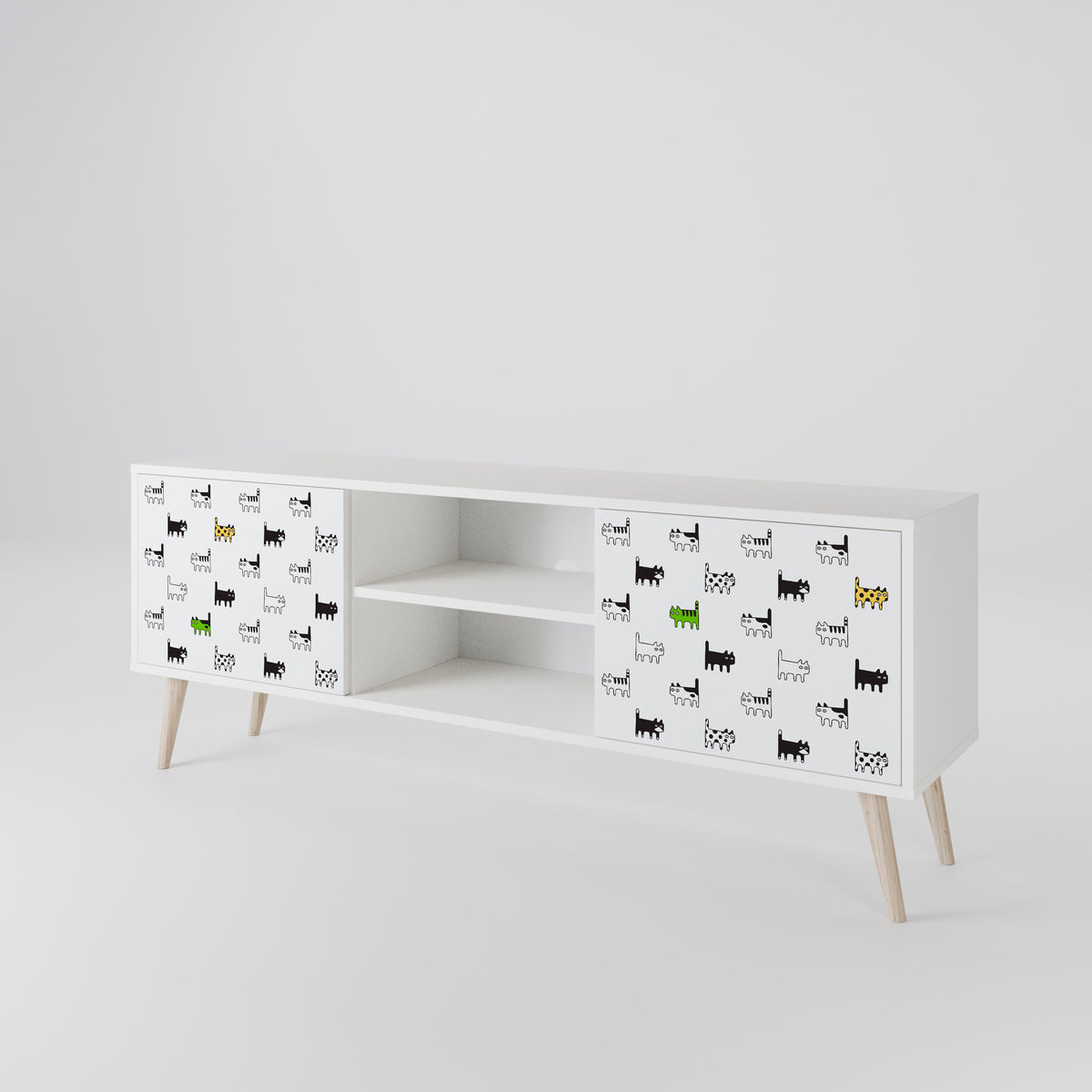 CATS COMPILATION Mueble de TV de 2 Puertas
