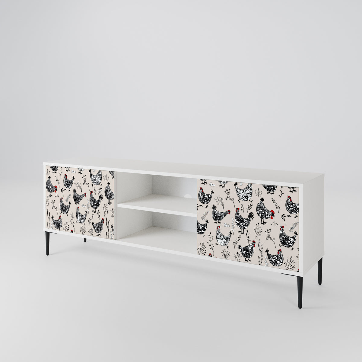 HAPPY HENS Mueble de TV de 2 Puertas